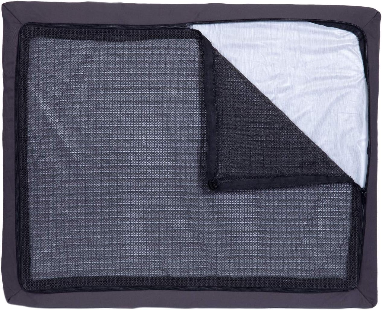 Lux Dog Bed by Wag | Quad Layer Technology with Memory Foam, Orthopedic Foam, and Cooling Gel. Machine Washable Cover. Navy, Medium
