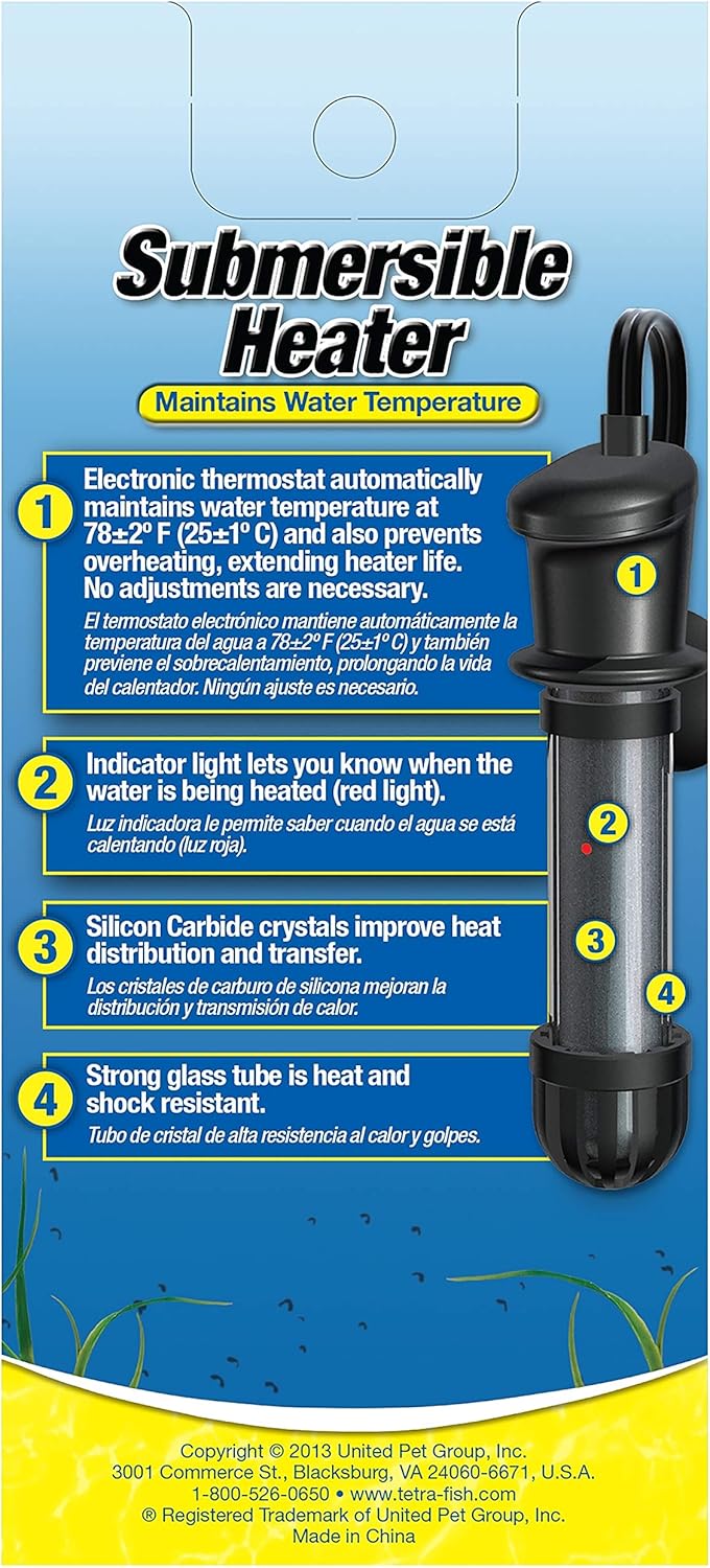 Tetra 26446 HT Submersible Aquarium Heater With Electronic Thermostat, 100-Watt, Multicolor, 10-30 Gallon