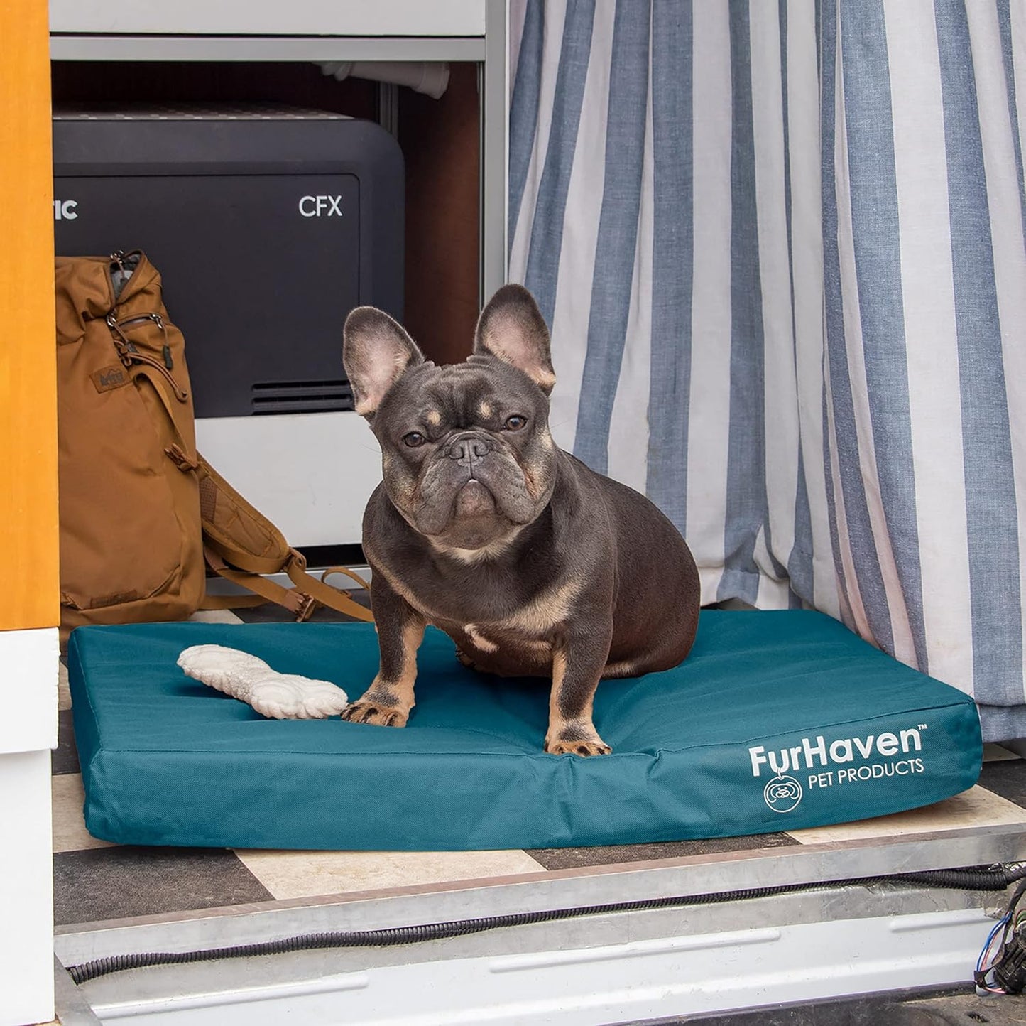 Furhaven Dog Bed Mattress Style Deep Lagoon, Medium W/Same Size Waterproof Liner