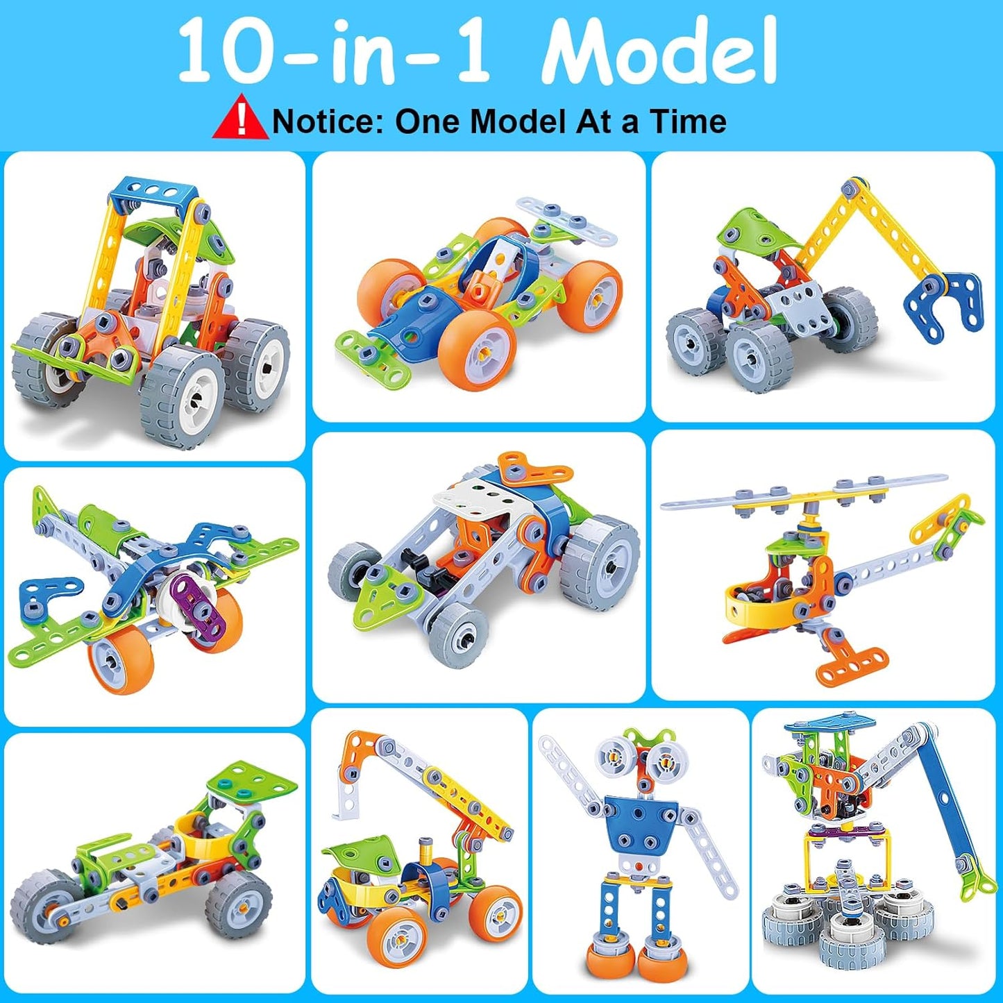 10 in 1 STEM Toys for 4 5 6 7 8+ Year Old Boy Girl Birthday Gifts Building Toys for Kids Ages 4-8 5-7 6-8 Educational Learning Stem Activities for Boys 3-5 4-6 8-10 Creative Games Easter Idea Gift