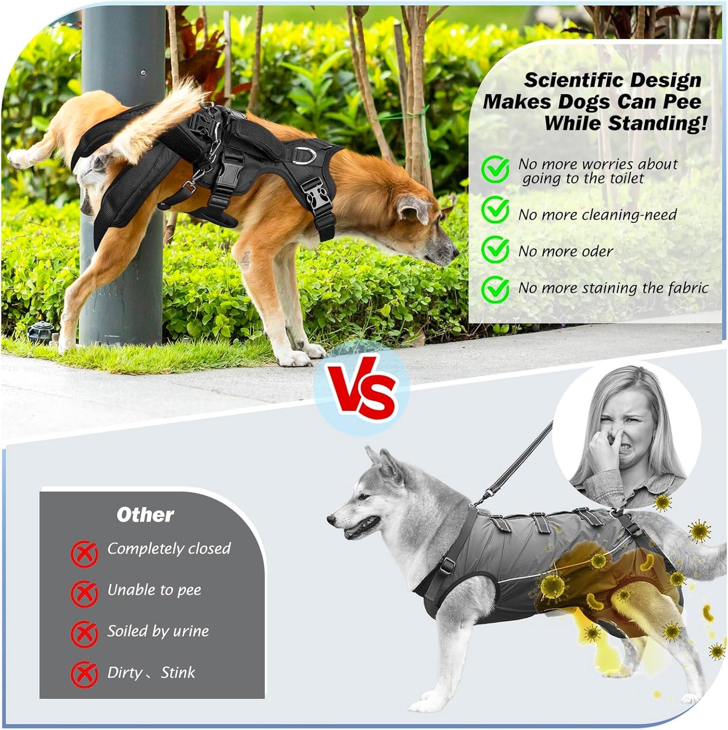 Dog Lift Harness for Large/Medium Dogs, Dog Support & Recovery Sling for Full-Body & Hind/Front Leg – Pee-Able Design – All-in-One Ideal Assistance for Senior, Disabled, Arthritic & ACL Canines (L)