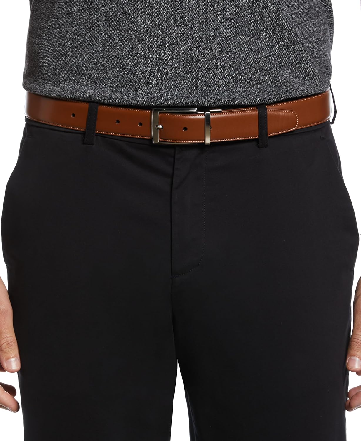 Perry Ellis Men's Portfolio Amigo Reversible Bonded Leather Belt (Available in Big & Tall)