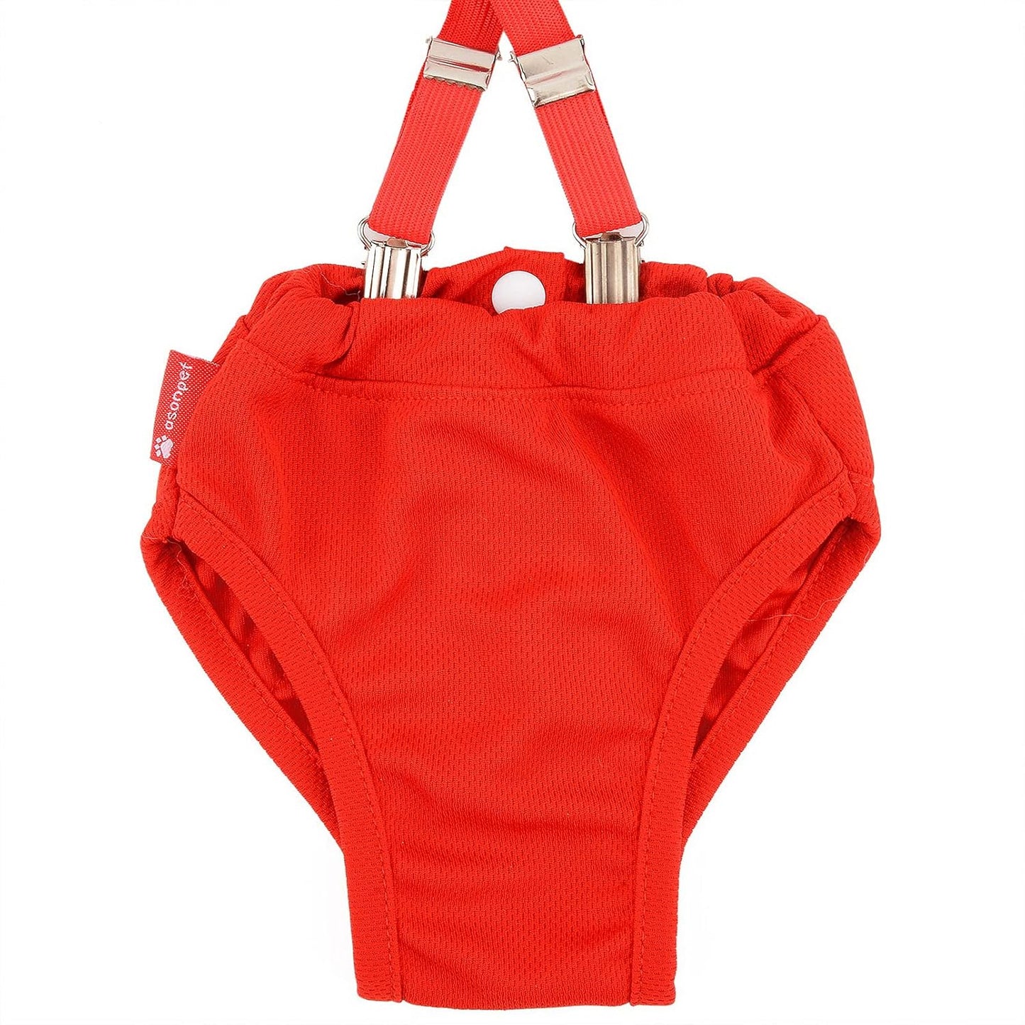 SMALLLEE_LUCKY_STORE Red Lace Girl Dog Diapers for Female with with Suspender Washable Reusable Cloth Sanitary Pants for Heat Cycle Incontinence Puppy Training