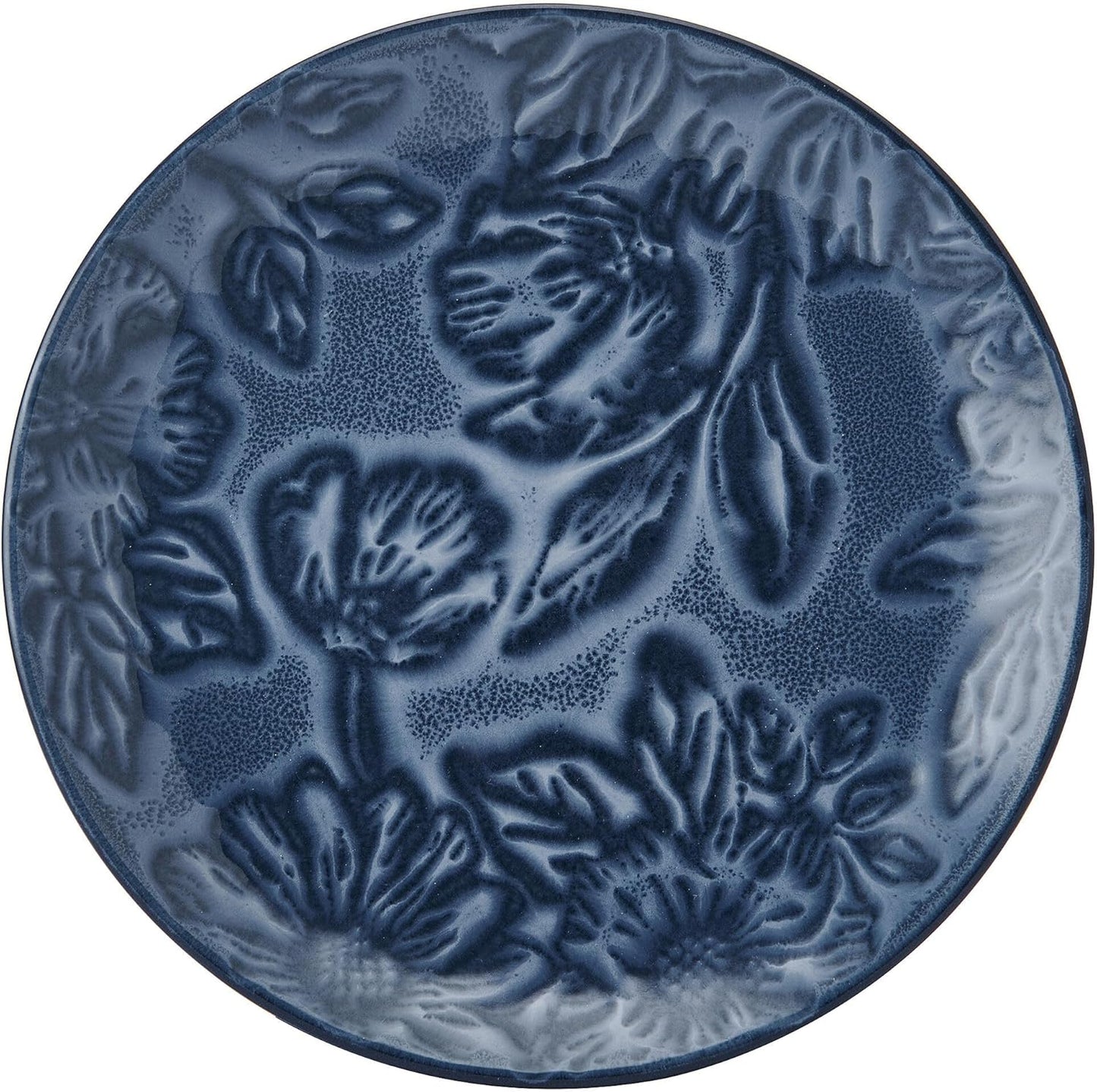 Paltzgraff Garden Elegance 12 Piece Floral Stoneware Dinnerware Plate Bowl Dish Set, Service for 4, Blue