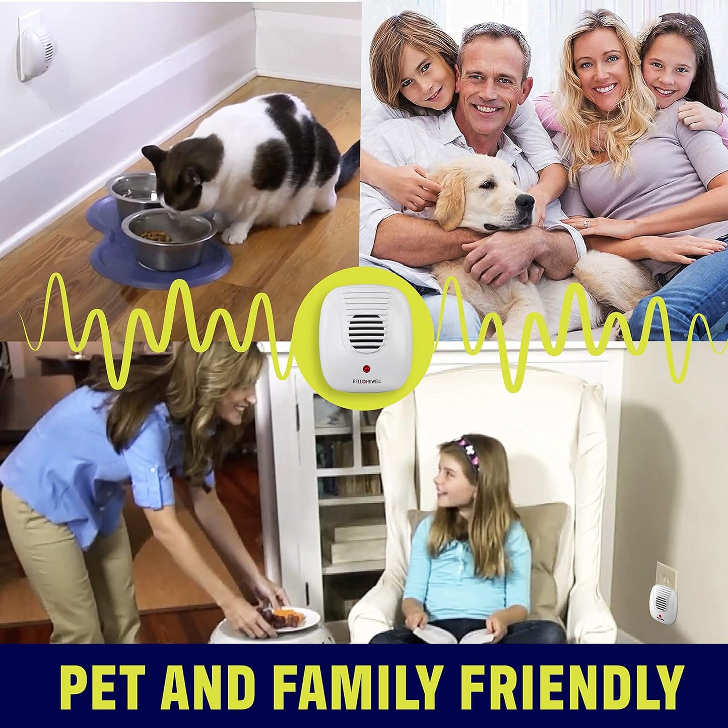Bell+Howell Ultrasonic Pest Repeller Plug in Device Assorted 8 Pack, Effectively Aids to Repel mice, Bugs, Rats, Rodents, Mosquitos, roaches, Spiders and Ants Chemical, Odor and Sound Free