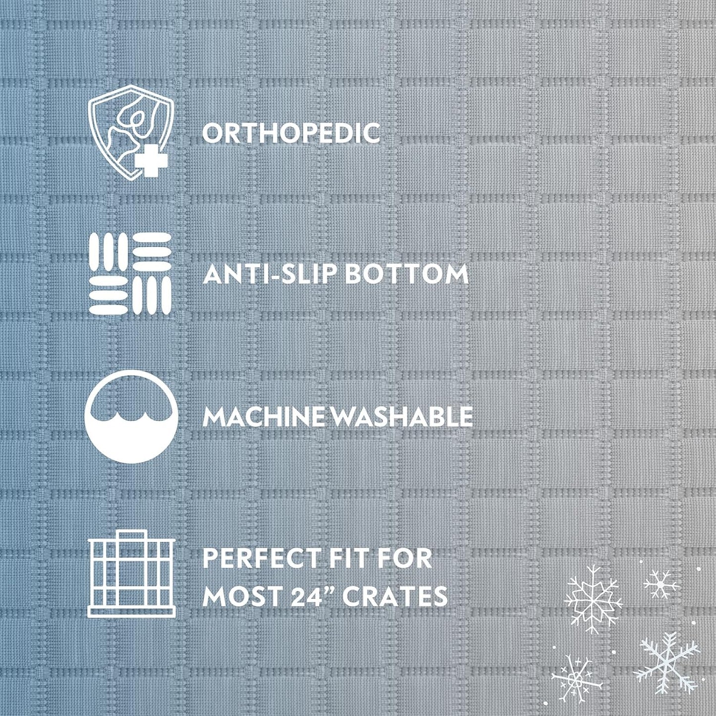 Paw Inspired Cooling Orthopedic Crate Pad for Dogs and Cats, Washable Memory Foam Dog Cooling Mat (23x17 Inch XS/Small Size for 24 Inch Kennel, Gray)