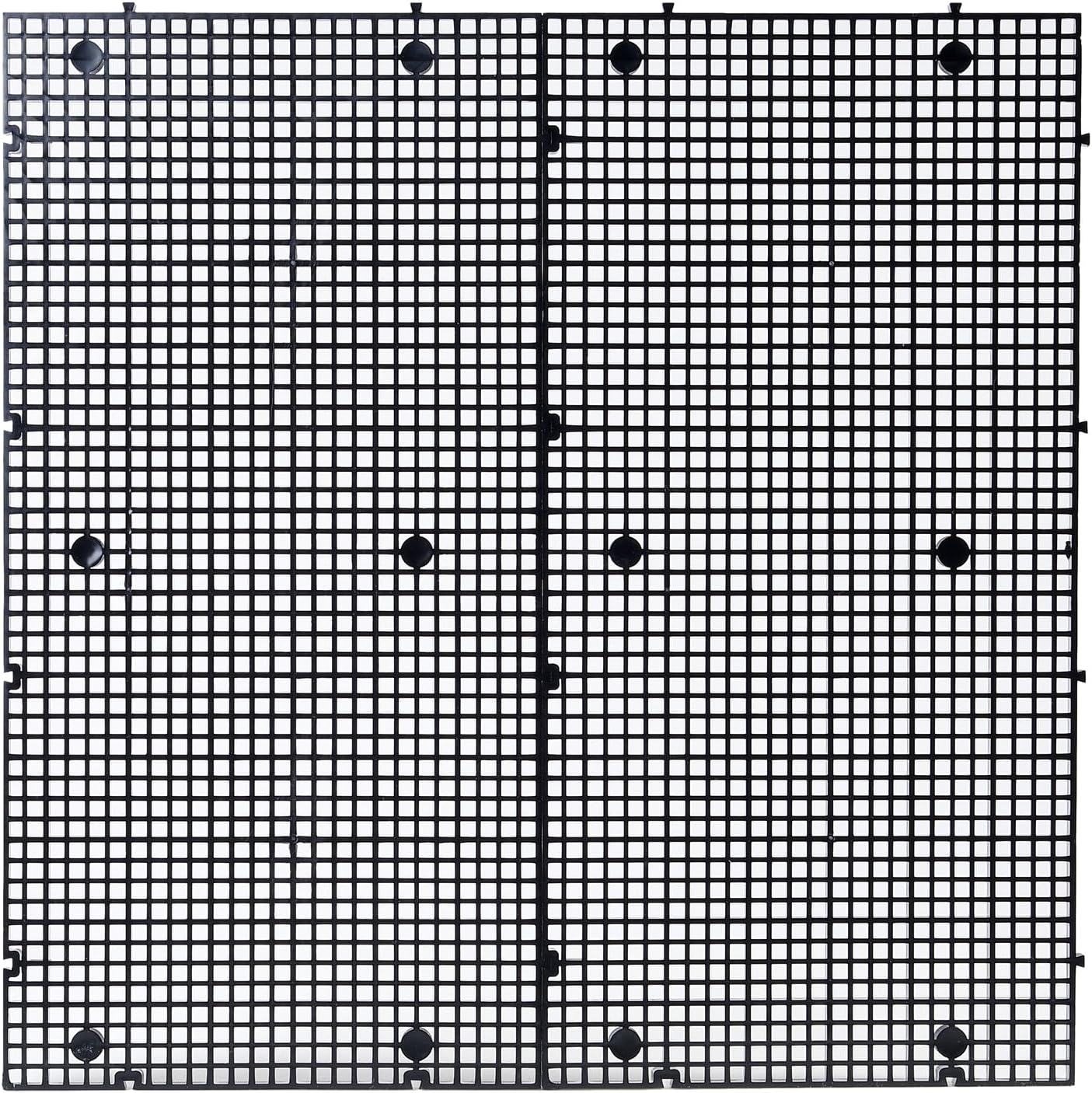 ALEGI Plastic Grid Divider Tray Egg Crate Louvre Aquarium Fish Tank Bottom Isolation with Bracket (8pcs Black)