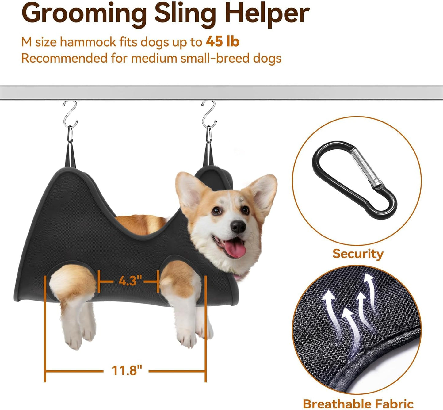 niffgaff Dog Grooming Table with Arm, Hammock & Nooses, 30" H Foldable Heavy Duty Pet Grooming Station, 35.5" L×23.6" W Non-Slip Waterproof Tabletop, 33.5" Height Adjustable Stainless H-Frame Arm