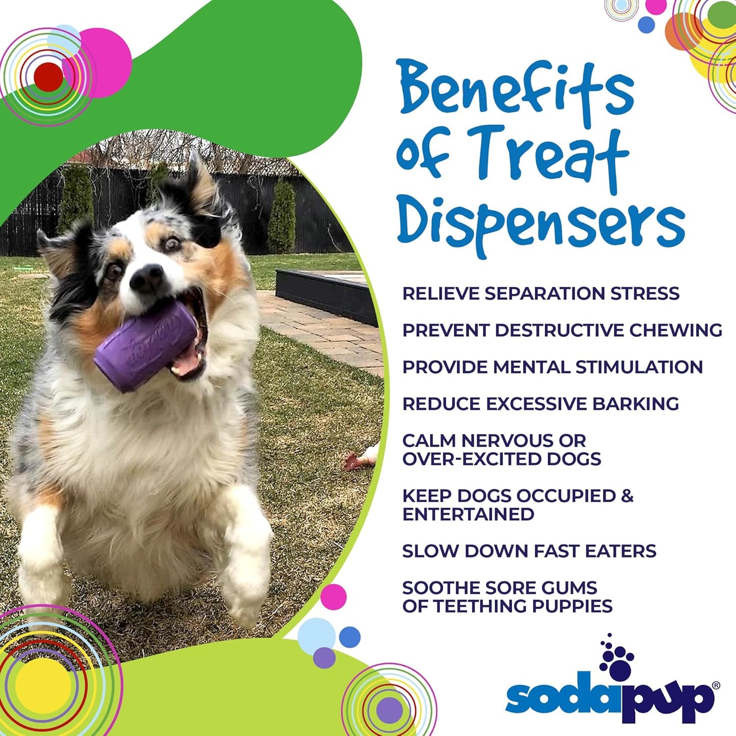 Soda Pup Dog Chew Toy and Treat Dispenser - Enrichment Dog Toys - Treat Dispensing Dog Toys - Dog Puzzle Toys - Dog Treat Toy - Grape Crush - Medium