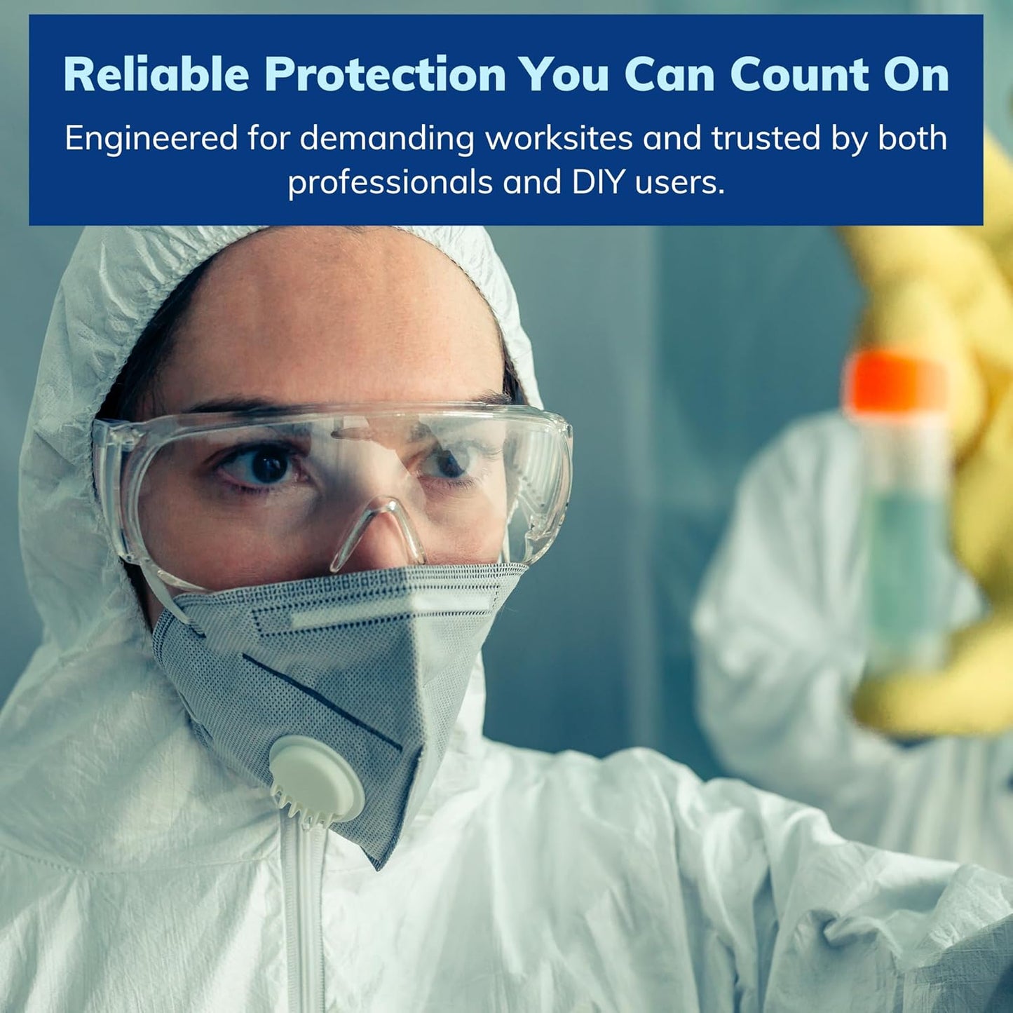 PENTAGON SAFETY EQUIPMENT Disposable Overalls, Full-Coverage Hazmat Suit with Hood, White Coveralls for Work & DIY Men/Women.