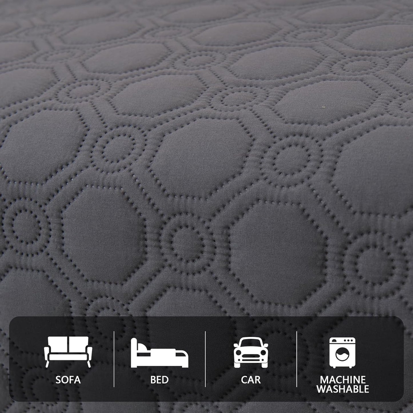 ele ELEOPTION Waterproof Dog Bed Blanket Cover Washable Extra Large Pee Pads for Dogs Reusable Absorbent Puppy Pet Pee Pads for Sofa, Bed, Couch 82x 82inch Gray