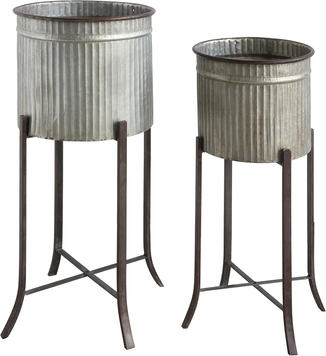 Creative Co-Op Set of 2 Iron Planters on Stands
