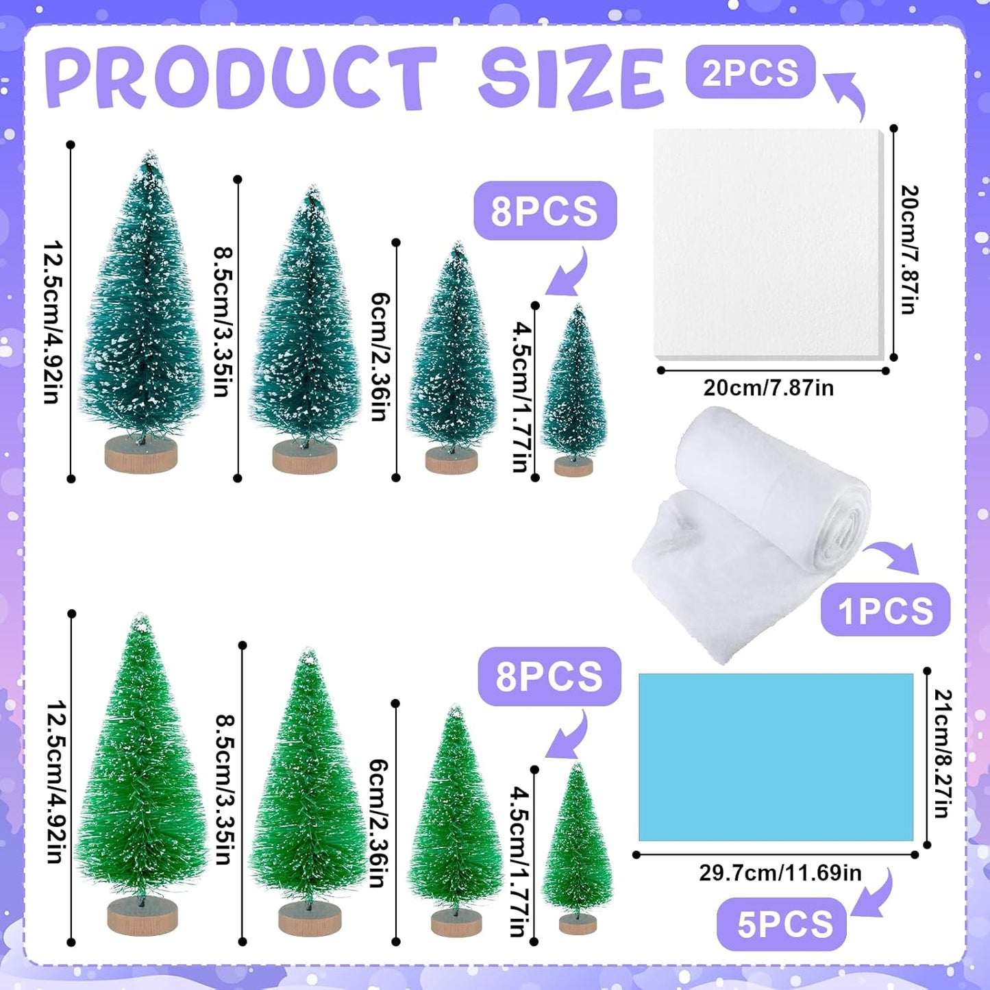 41 Pcs Arctic Animals Figurines Set Diorama Kit Includes 21 Polar Animals Figurines 16 Mini Pine Trees 1 Fake Snow Blanket 2 Foam Boards 1 Blue Tissue Paper Artic Diorama Supplies School Winter Decor