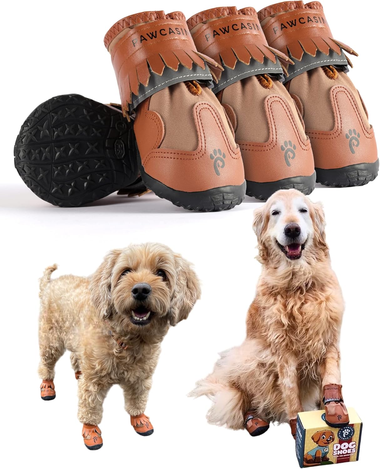 Dog Booties & Paw Protectors - Shoes for Small, Medium & Large Dogs - Snow & Rain Boots - Winter & Summer, Size 5