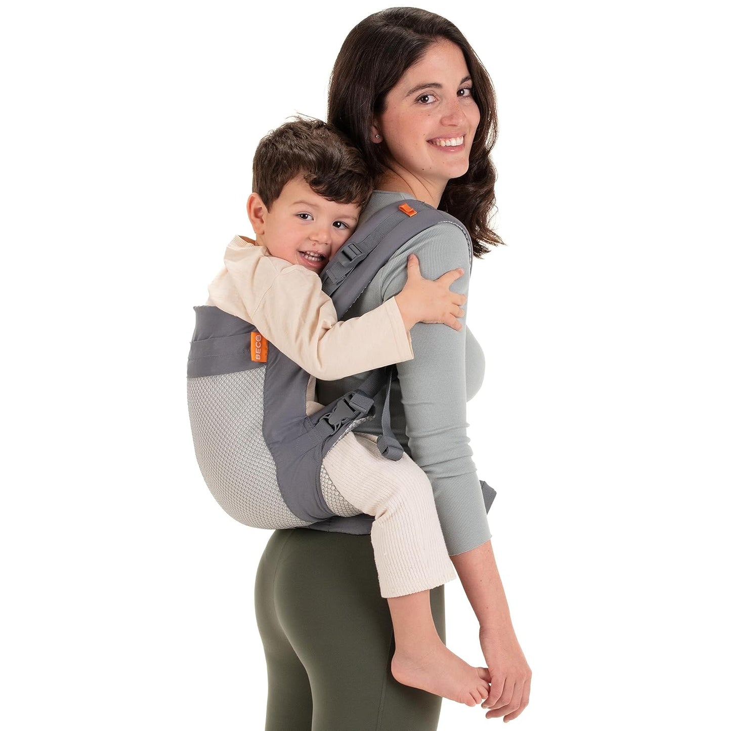 Beco Toddler Carrier (20-60 lbs) with Breathable 3D Mesh & Extra Wide Seat - Front-Carry & Backpack Style - Lightweight Sling Carrier for Children from 18months - Cool Dark Grey