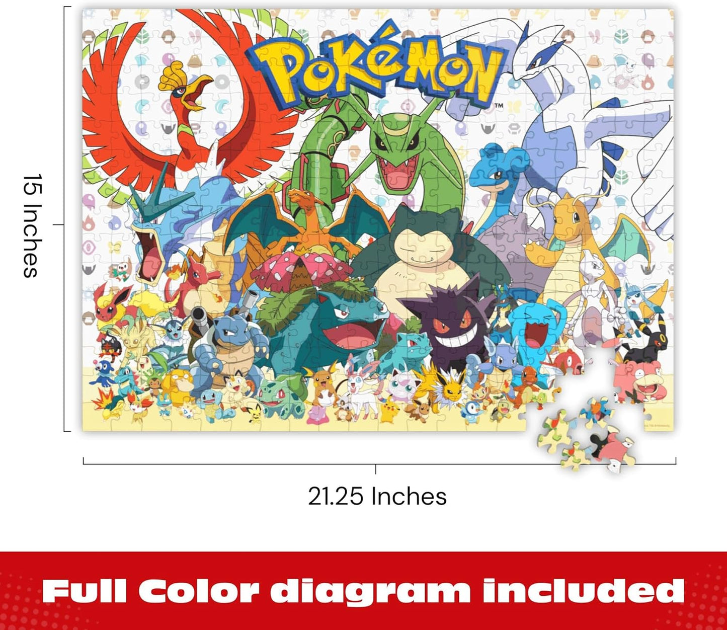 Buffalo Games - Pokémon - Fan Favorites - 300 Piece Jigsaw Puzzle for Adults - Vibrant Jigsaw Puzzles with Oversized Pieces - Finished Size 21.25 x 15.00