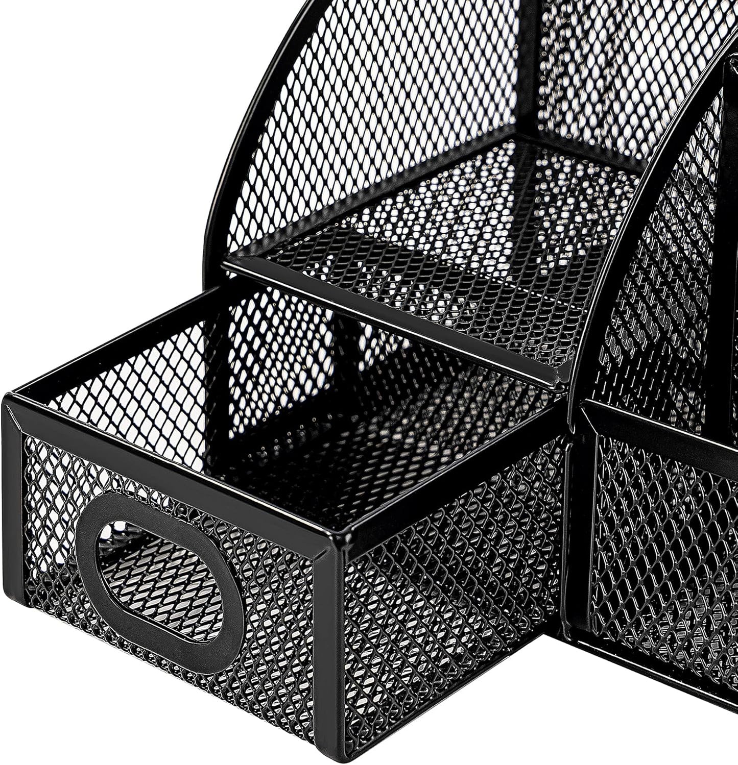 Amazon Basics Pen Holder and Desk Organizer, Office Supplies Storage Caddy, 9.1" x 5.9" x 5.5", Black