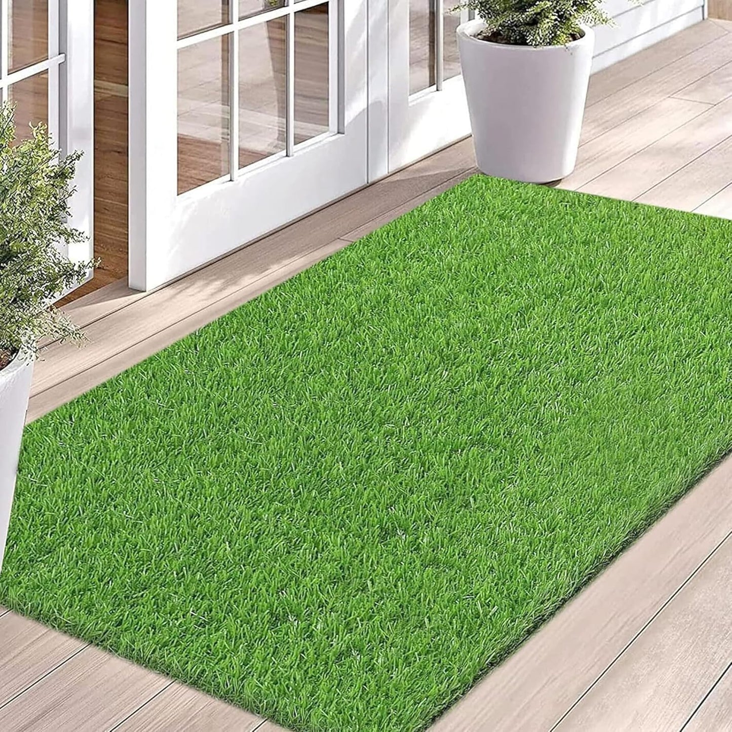 VERAMI Fake Grass Dog Pee Pads -Premium Dog Potty Turf Mat with Drainage Holes, 47.2" x 31.5" , Puppy Training Turf, Reusable Indoor Outdoor Grass Pad for Dogs Potty Training