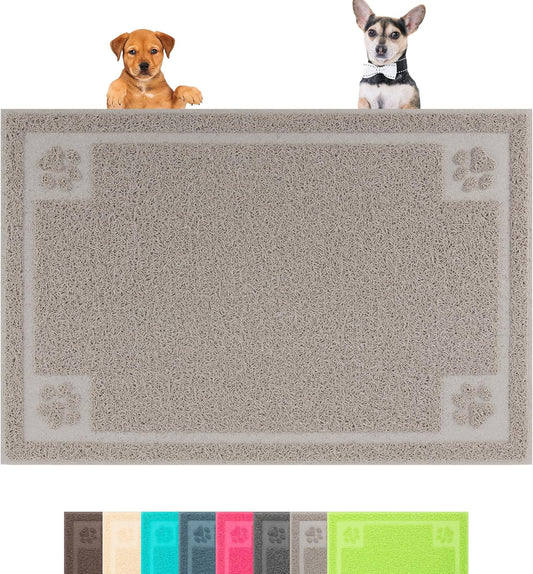 Darkyazi Pet Feeding Mat Large for Dogs and Cats,24"×16" Flexible and Easy to Clean Feeding Mat,Best for Non Slip Waterproof Feeding Mat. (Gray Sand)