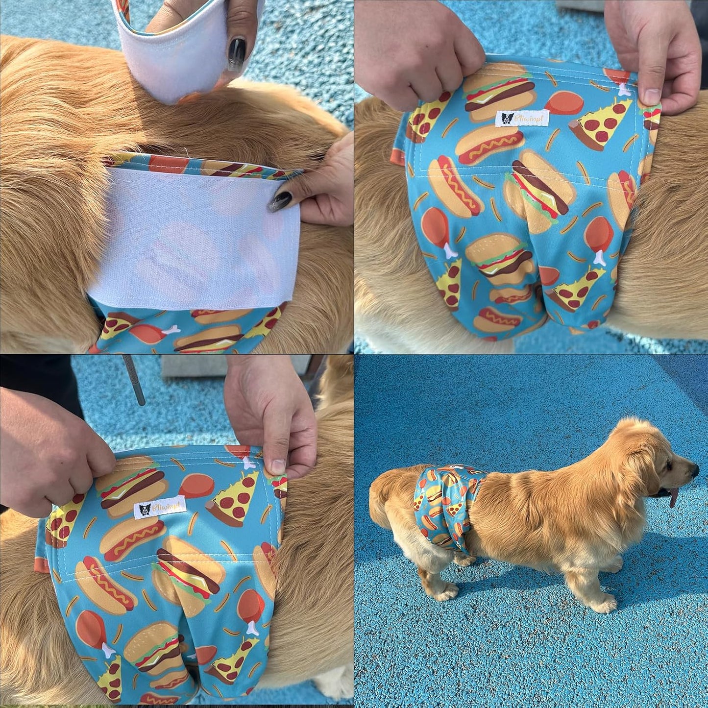 Male Dog Diapers Reusable High Absorbing Male Dog Wraps Washable Dog Diapers Male Small with Cute Patterns 5packs (S, 9” - 11” Waist)