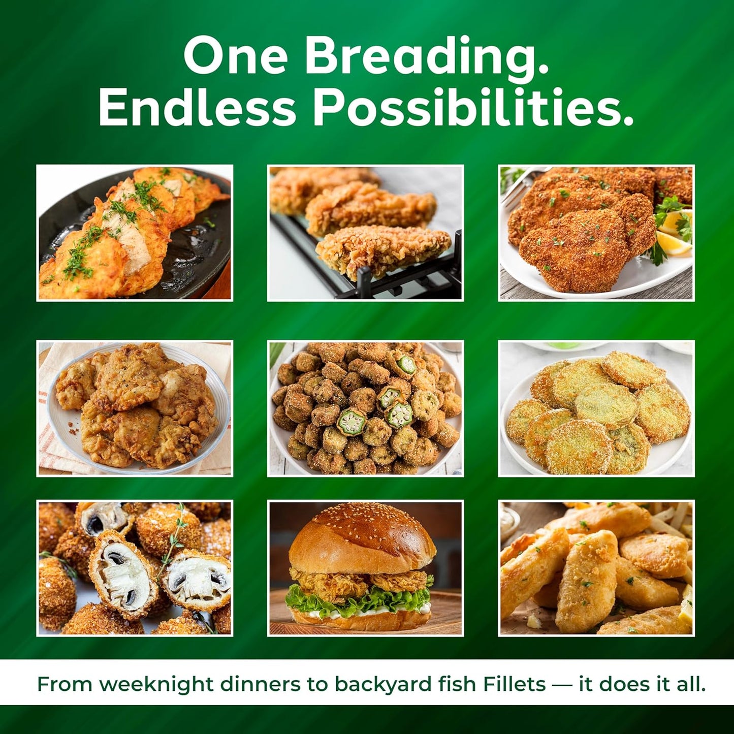 Everglades Pre-Seasoned All Purpose Breading Mix 12 oz – Crispy Coating for Fish, Chicken, Pork Chops, Vegetables, Okra, Fried Green Tomatoes & More – Made in USA
