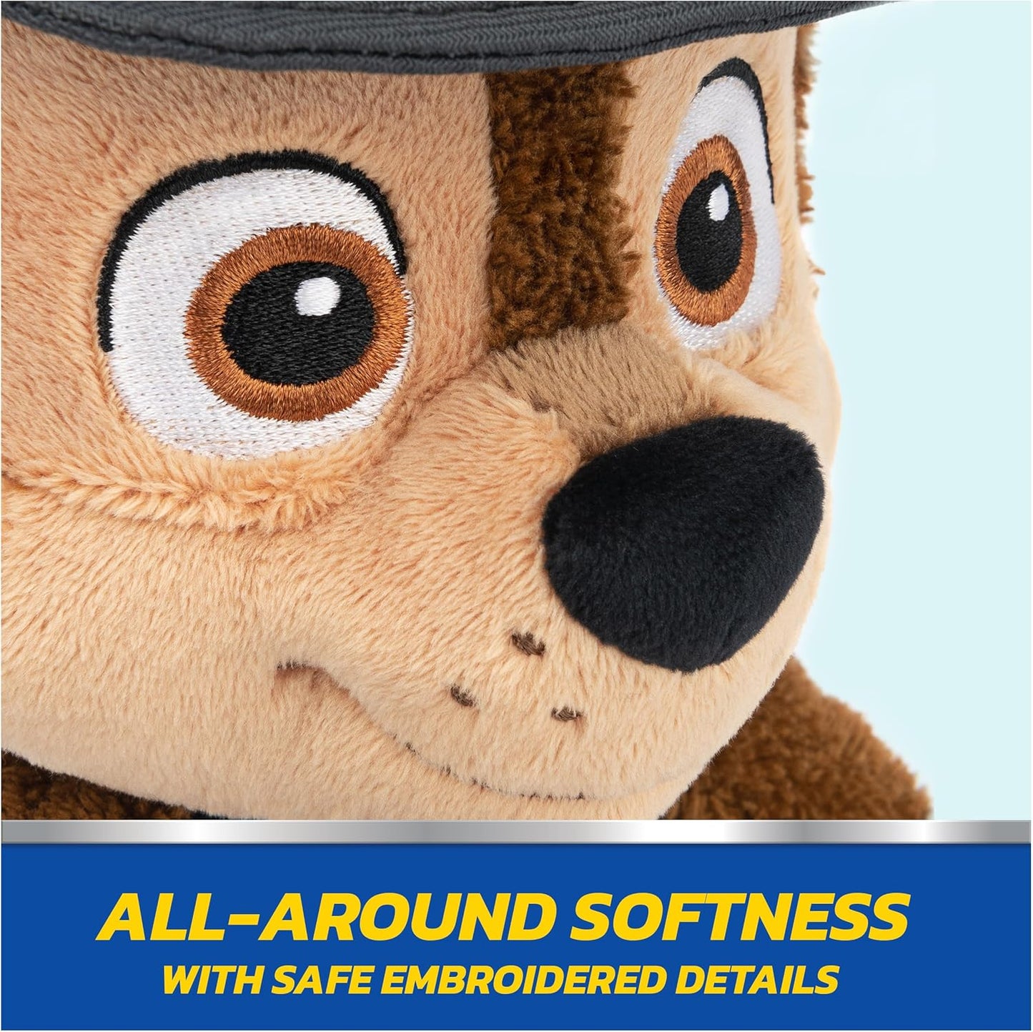 GUND PAW Patrol Official Chase Take Along Buddy Plush Toy, Premium Stuffed Animal for Ages 1 & Up, Blue/Brown, 13”