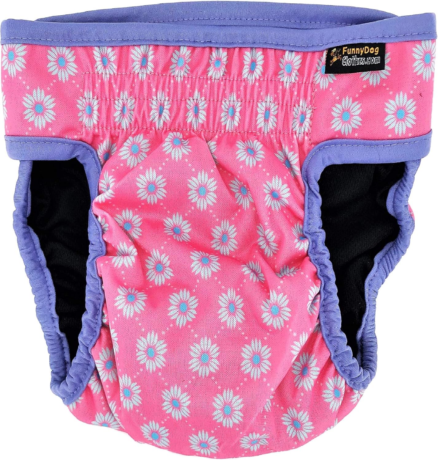Pack of 3 Female Dog Diapers with 4 - Layers of Absorbent Pads Cat Panties Waterproof Leak Proof Washable (XS: Waist 8" - 12", Neon Pattern)