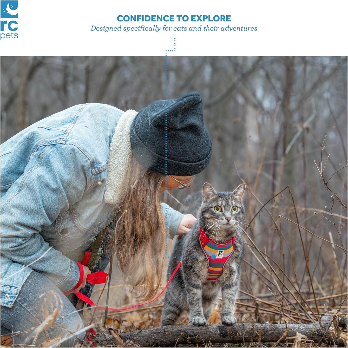 RC Pets Adventure Kitty Harness Includes Adjustable, Airmesh Fabric, 6' Leash and D-Ring Cat Walking Harness | Teal, Medium