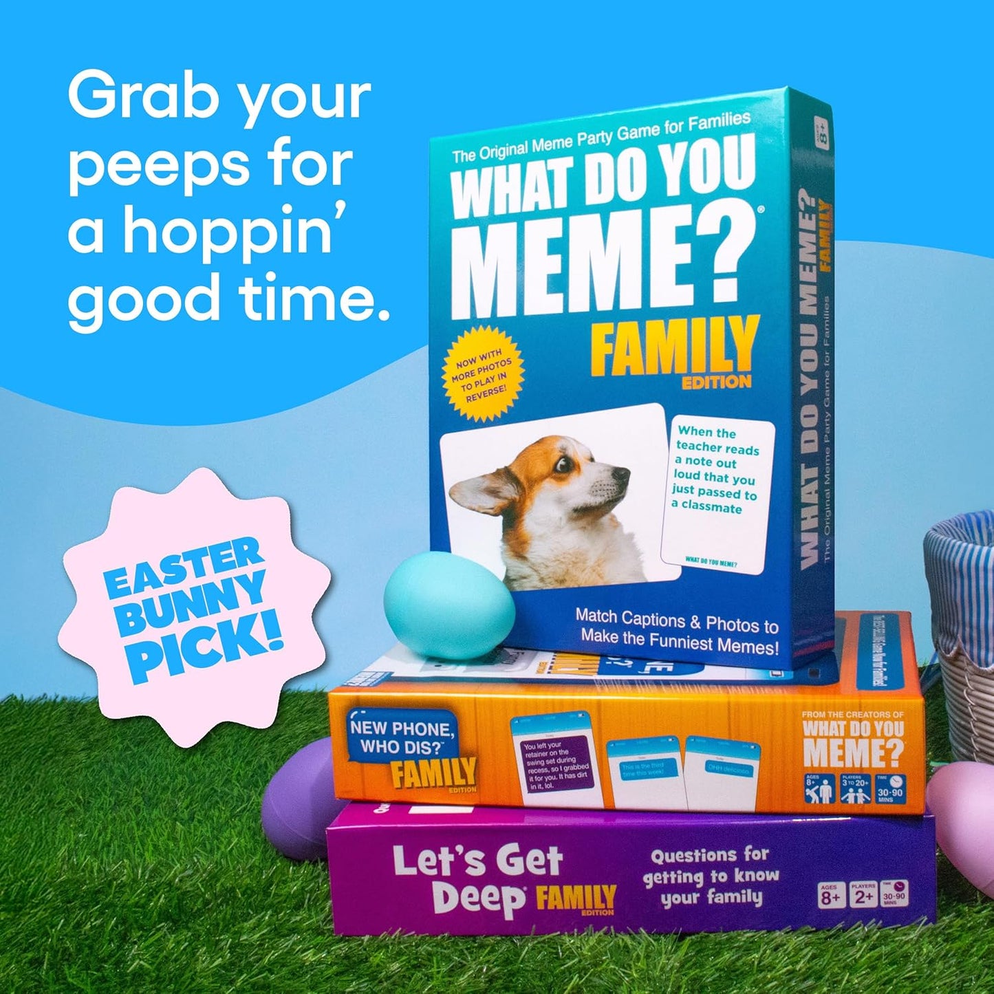 What Do You Meme?Edition by Relatable, Now with Refreshed Content, Easter Family Games for Kids and Adults, Easter Basket Gift, The TikTok Viral Sensation, Includes 300 Caption Cards, 108 Photo Cards