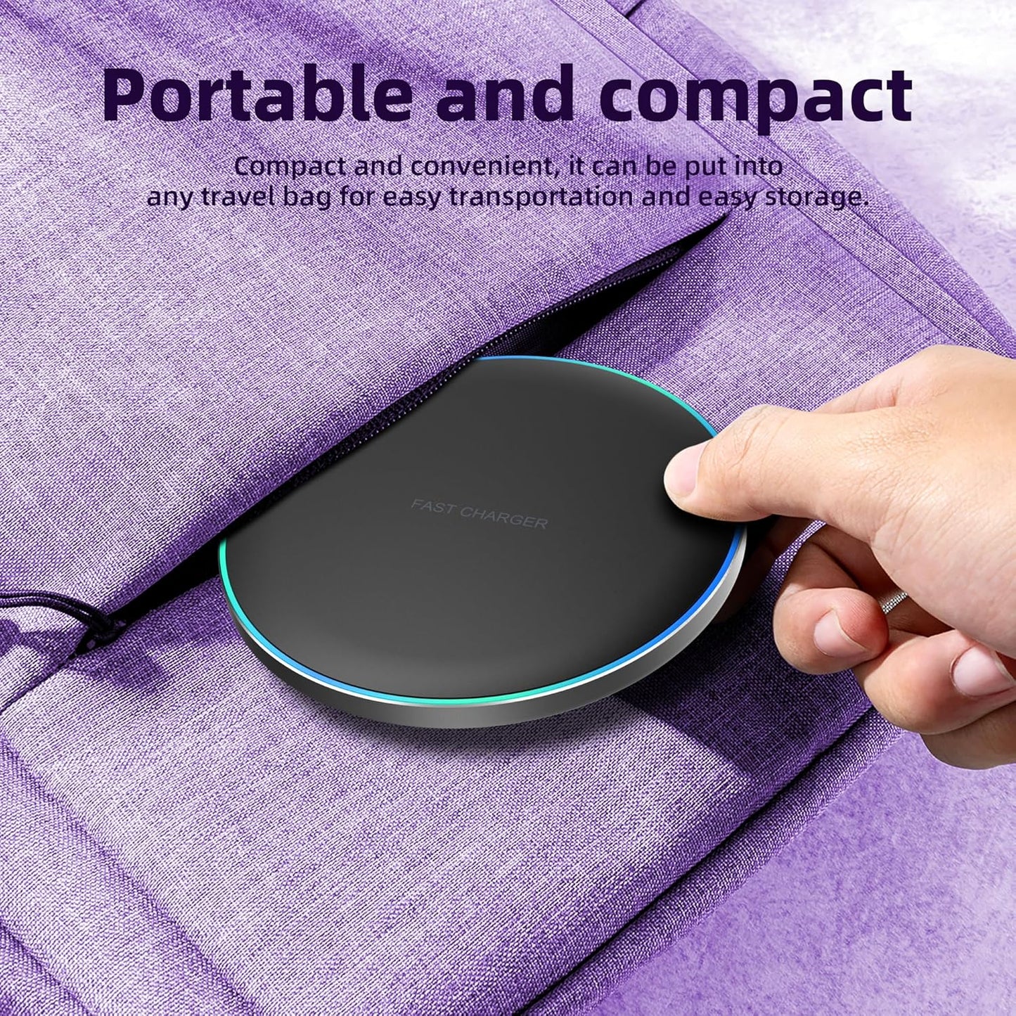Wireless Charger Compatible with iPhone 17 16 15 14 13 12 11 Pro Max/Mini/Plus/XR/X/8, 15W Max Fast Wireless Charging Pad Mat for Samsung Galaxy S23/S22/S21/S20/S10, Galaxy Buds