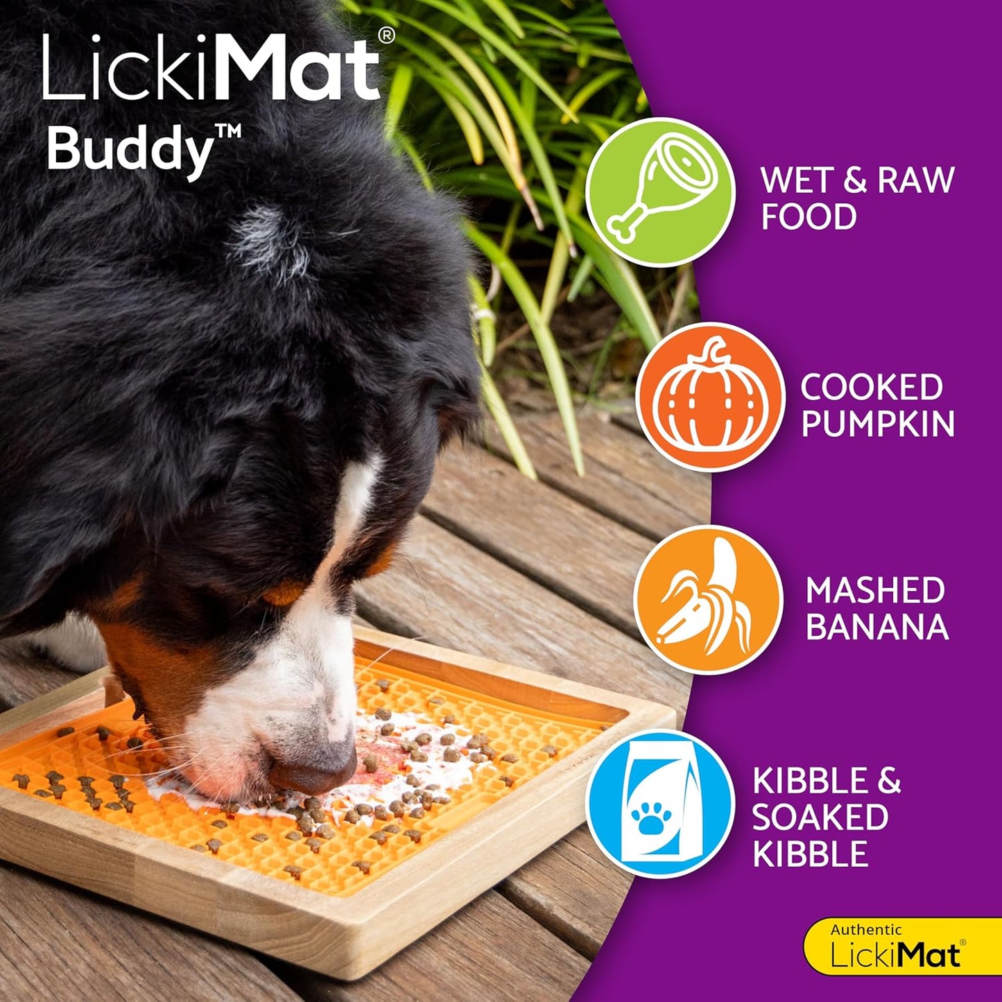 LickiMat Classic Buddy Slow Feeder for Dogs Lick Mat Boredom Anxiety Reducer Perfect for Food Treats Yogurt Liquid Food Peanut Butter Fun Alternative to a Slow Feed Dog Bowl, Orange