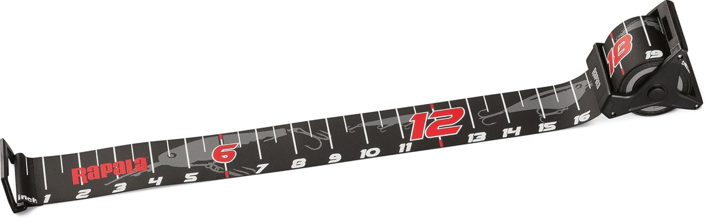 Rapala Retractable Ruler 60", Compact and Durable Measuring Tool for Anglers, Convenient Folding Design with Easy-to-Read Markings for Accurate Fish Measurements