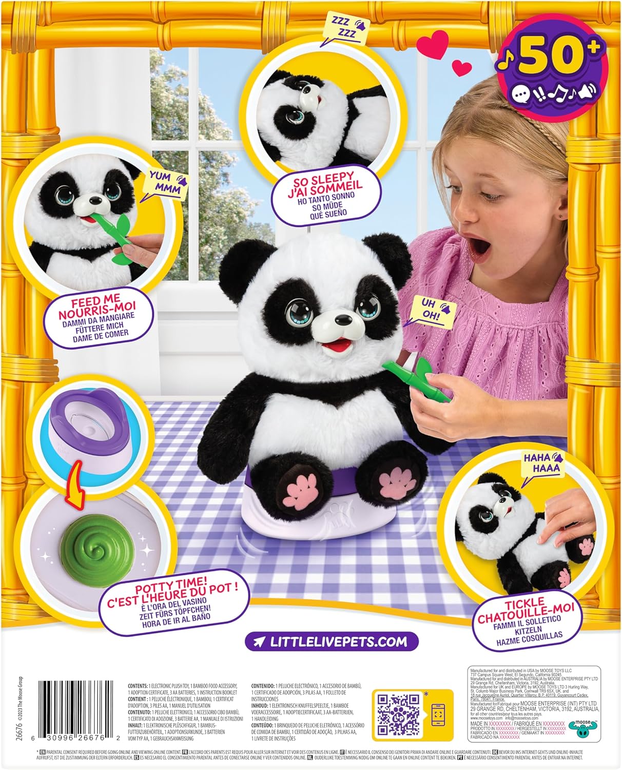 Little Live Pets My Baby Panda ChuChu Plush - Interactive Sounds, Feeding, Potty Dance - Ages 4+