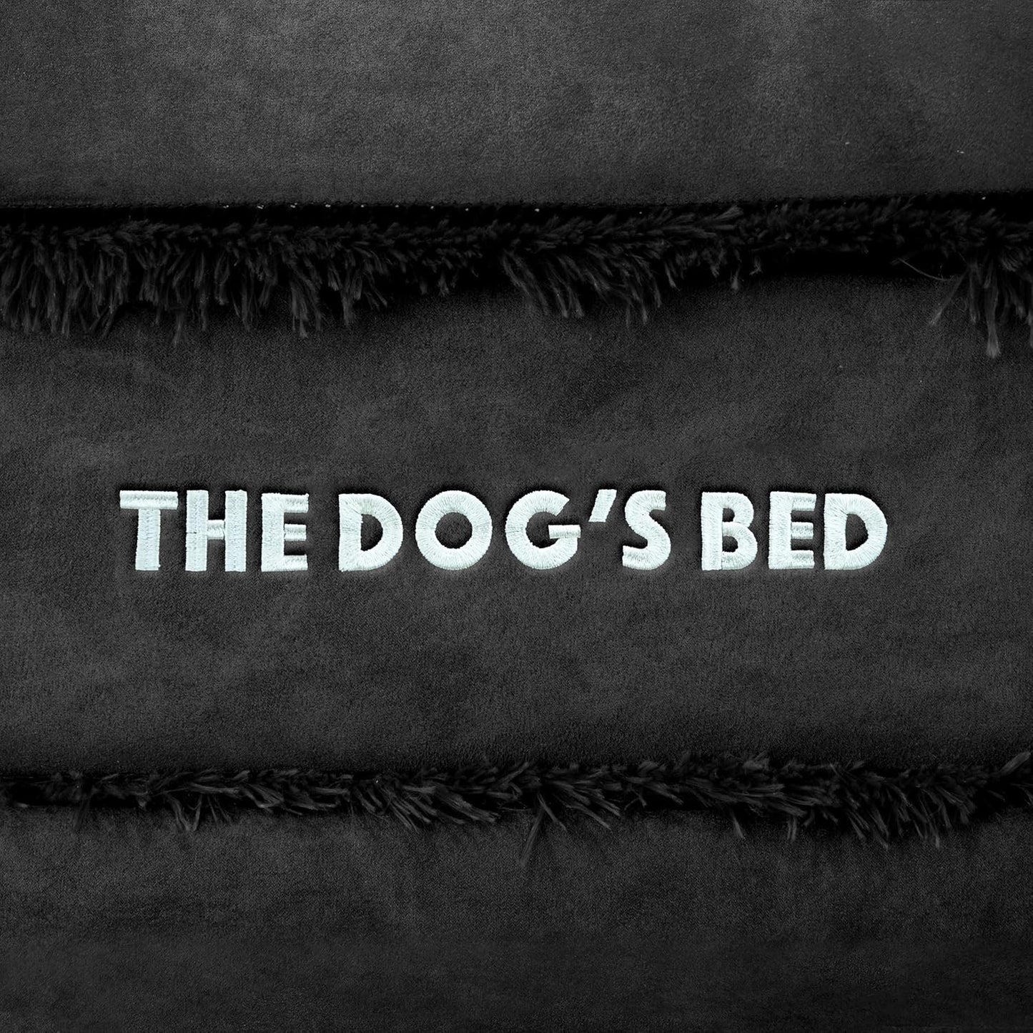 The Dog’s Bed Orthopedic Memory Foam Dog Bed with Headrest, Plush Fabric, Black Plush, XL, 6-Inch