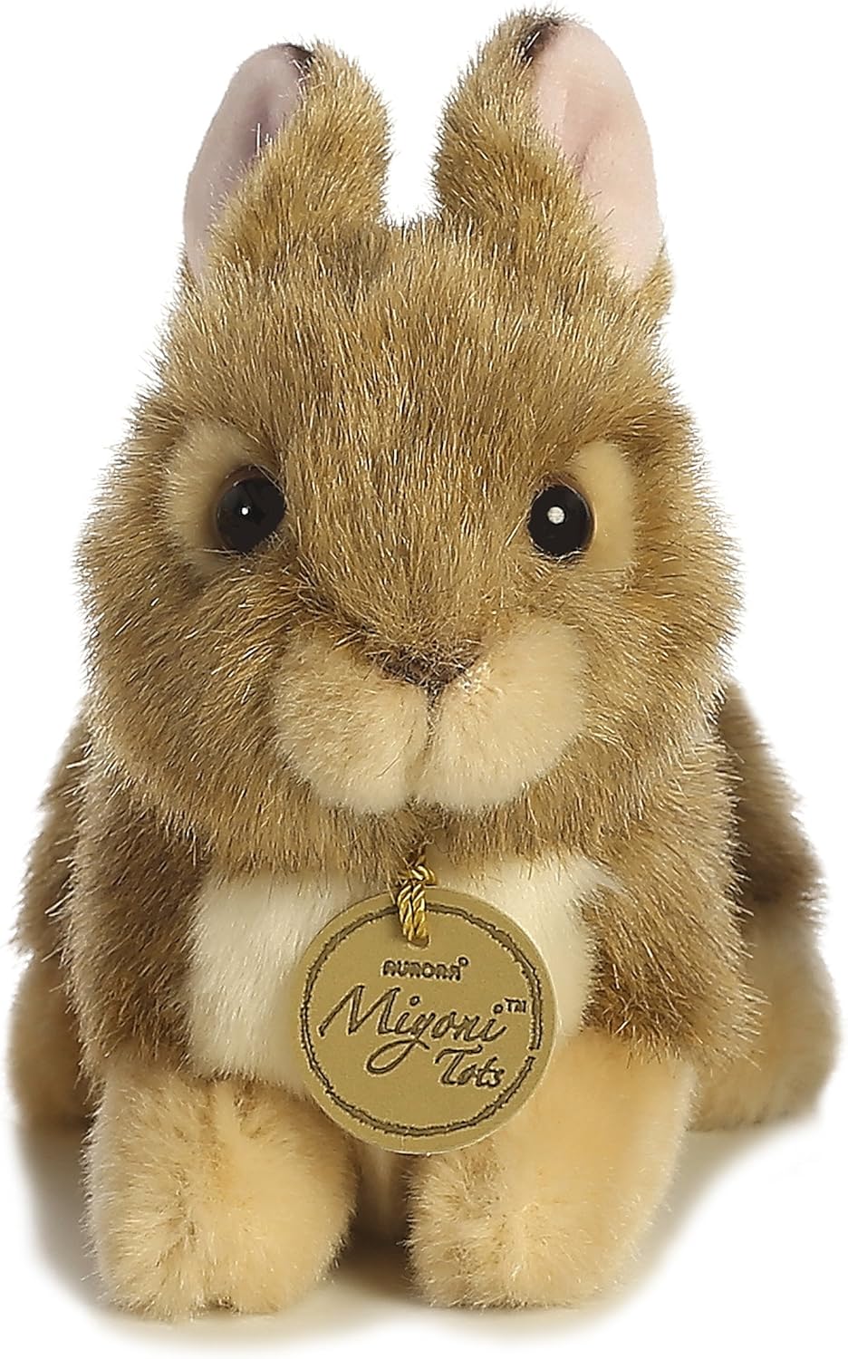 Aurora® Adorable Miyoni® Tots Baby Bunny Stuffed Animal - Lifelike Details Make a Cherished Companion - Perfect for Decorating Bedrooms or Classrooms - Brown 6.5 Inches