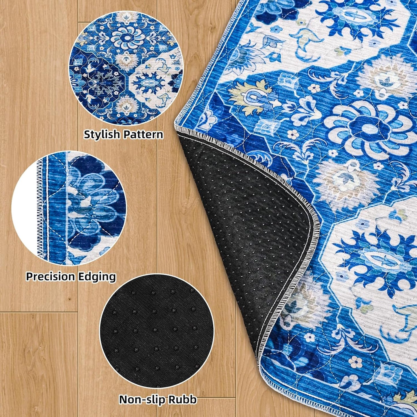 Vintage Washable Pee Pads for Dogs, Non-Slip and Leak-Proof Pee Mat, Persian Style Reusable Puppy Pee Pads 3*3.4 FT
