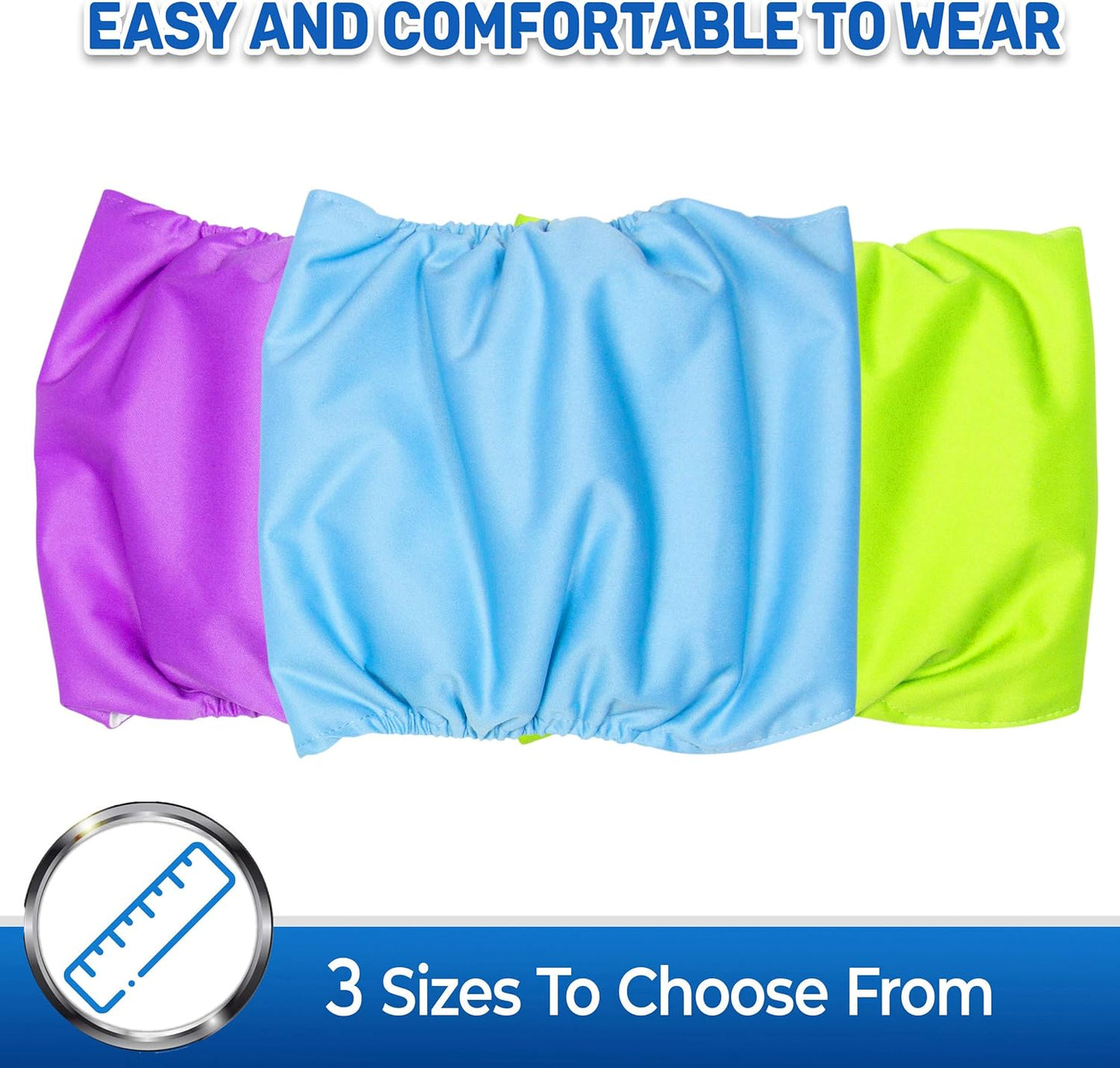 Pet Magasin Male Dog Belly Manner Band Wraps Nappies, 3-Pack, Blue Green and Purple, Medium