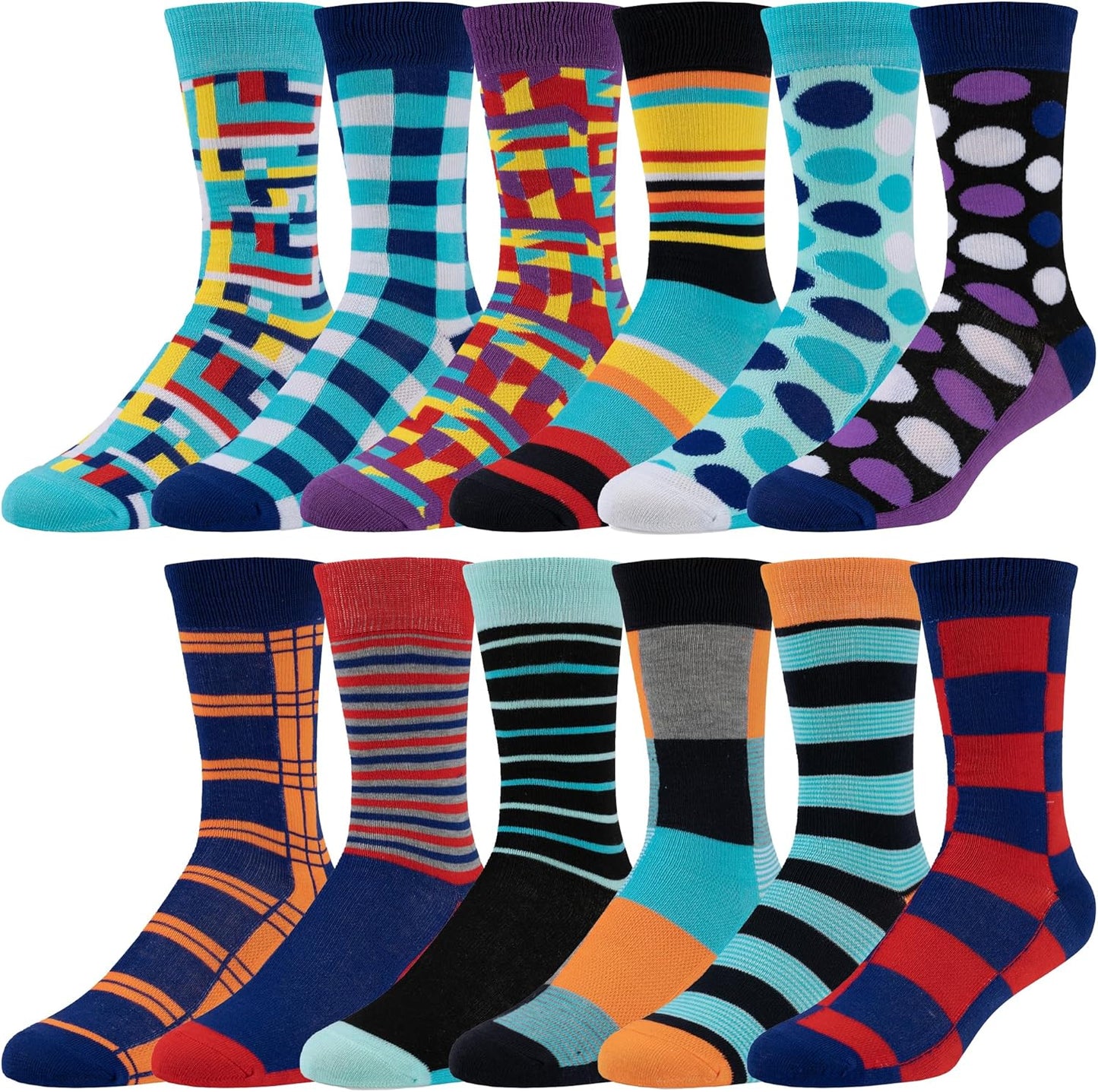 ZEKE Funny Dress Socks for Men - Funky Mens Crazy Socks - Cool Colorful Patterned Fun Socks for Men