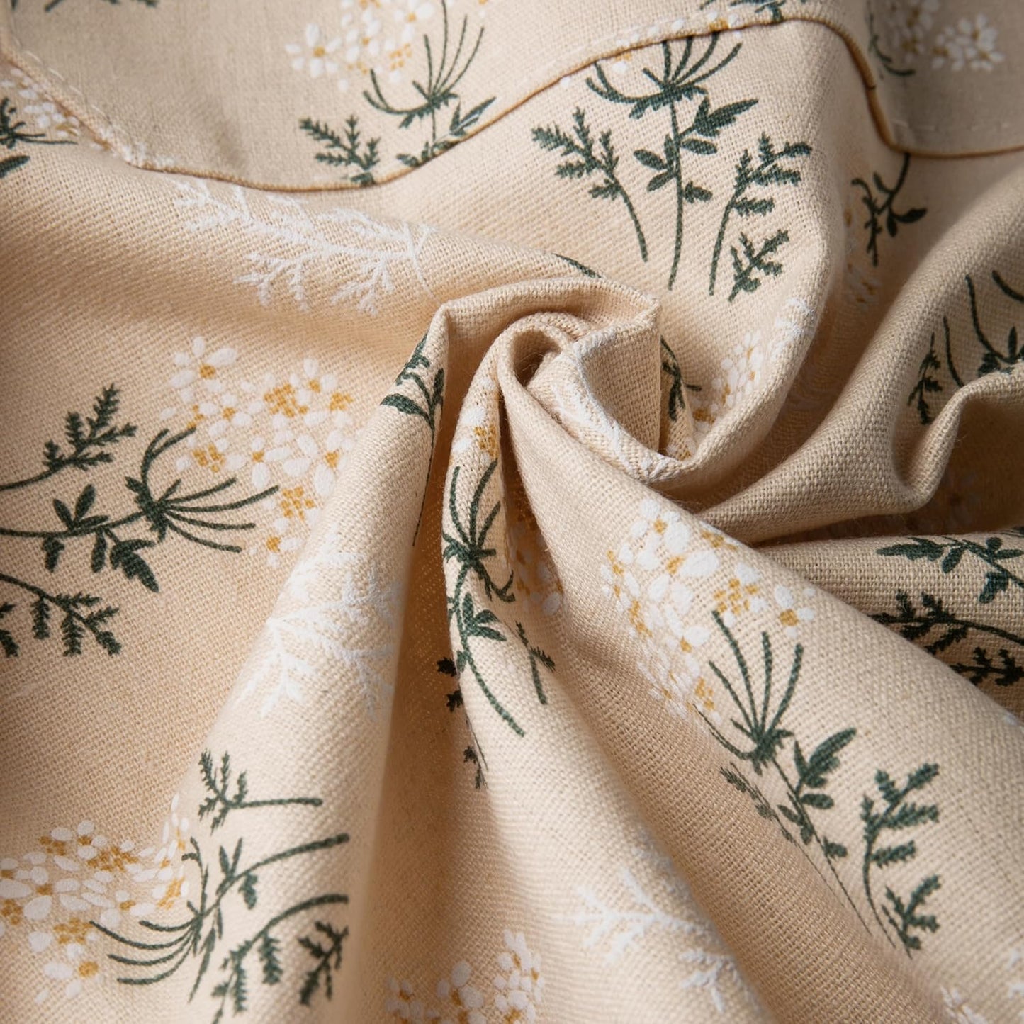 Aprons for Women with Pockets, Japanese Linen Kitchen Apron, Adjustable Lightweight Breathable Embossed Fabric, Cooking Baking Gardening Craft Apron, Vintage Floral Style
