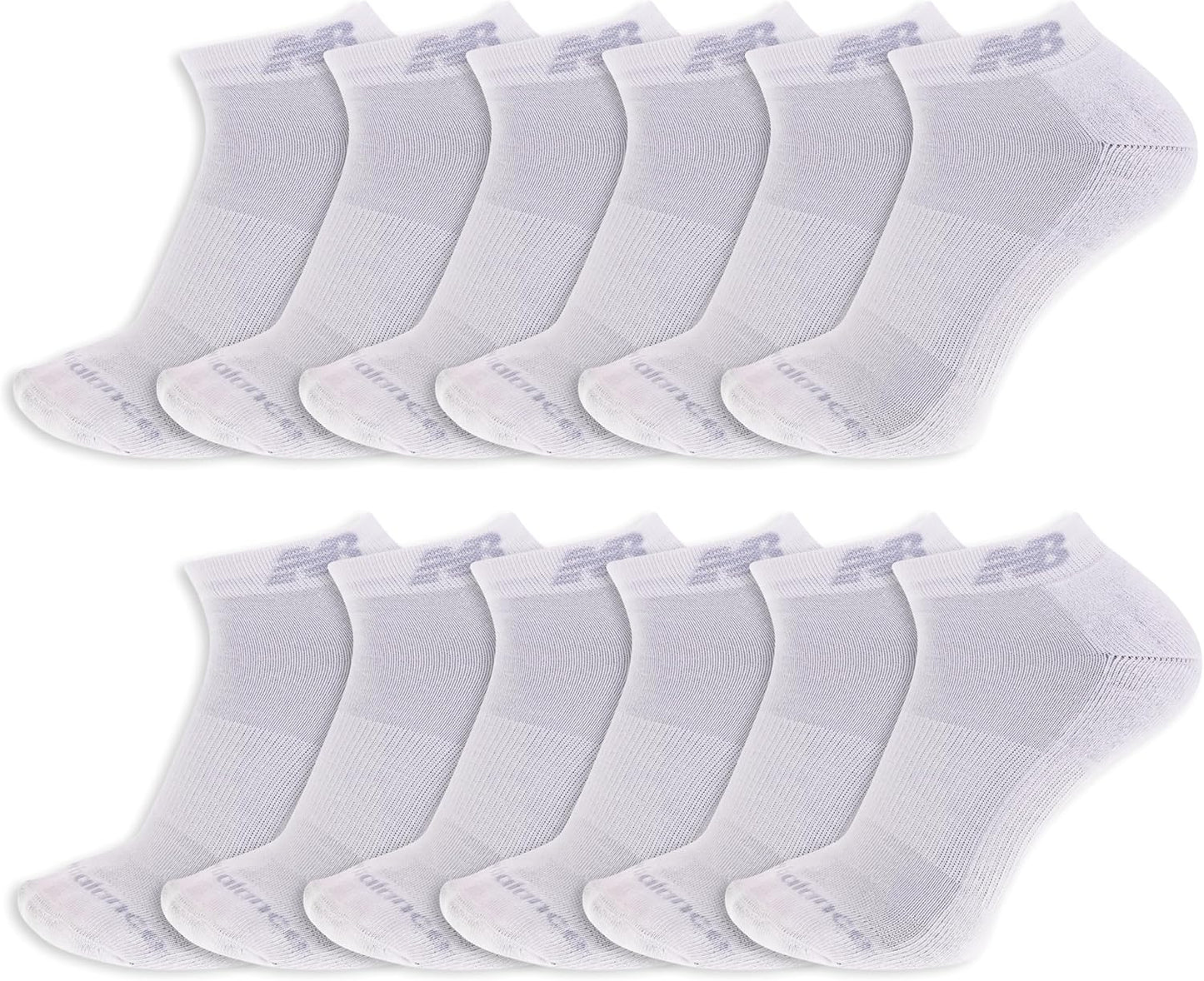 New Balance Unisex Adult Performance Cushioned Low Cut Socks - 6 & 12 Pairs - Moisture Wicking