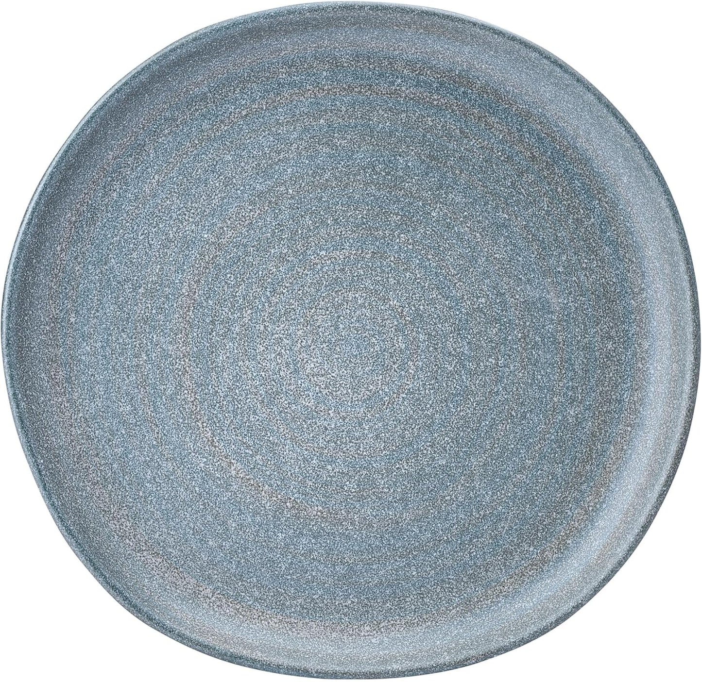 Mikasa Benson 12 Piece Stoneware Dinnerware Set, Service for 4, Plate and Bowl, Modern with Organic Freeform Shape for Everyday Dining, Blue