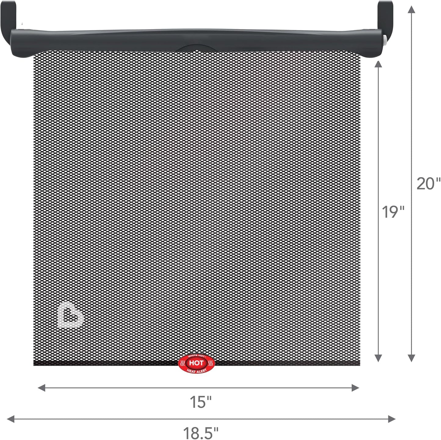 Munchkin Brica Sun Safety Car Window Shade with Heat Alert, Helps Block UVA/UVB Rays, 2 Pack, Black