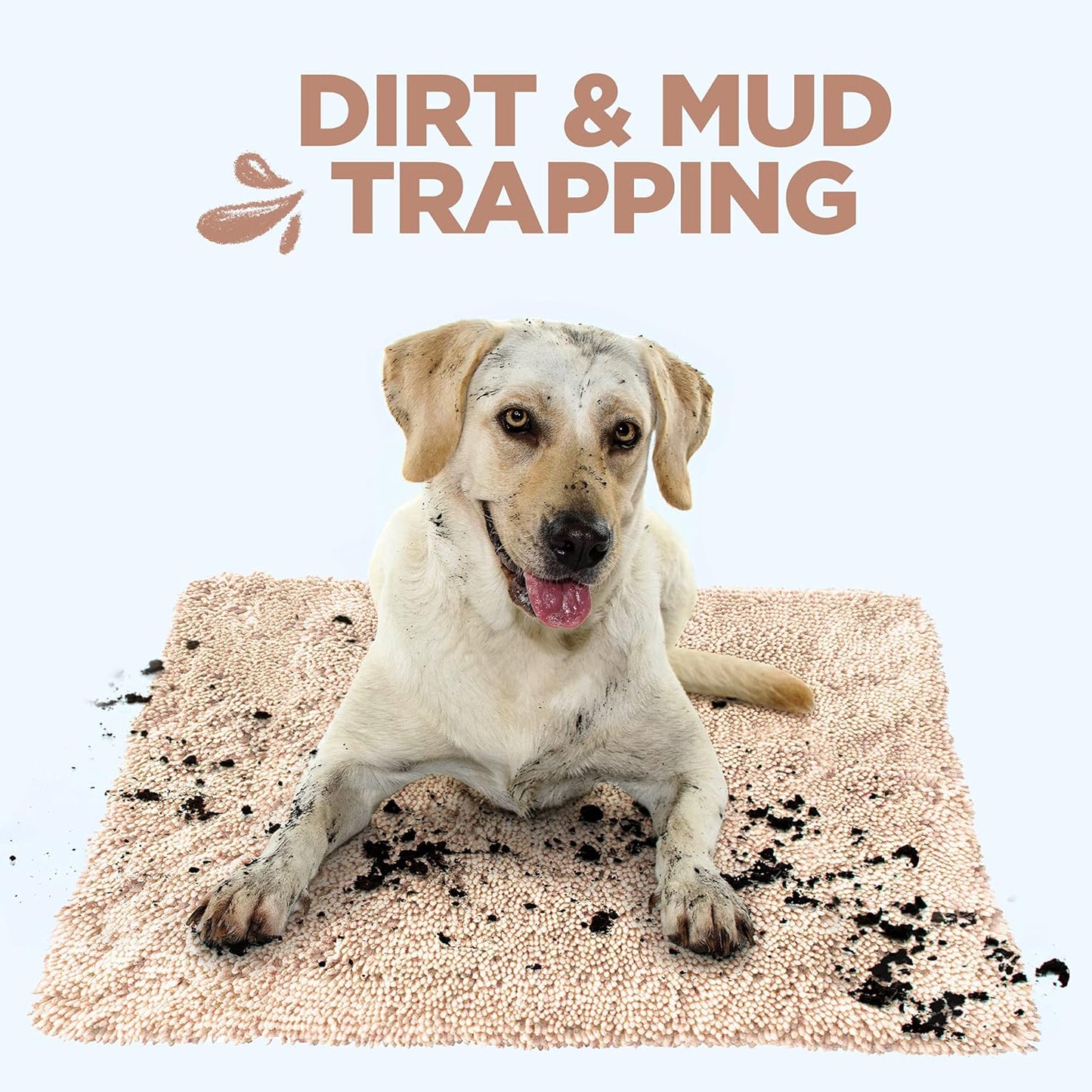 Soggy Doggy Dog Door Mat – Extra-Large Absorbent Chenille Microfiber Dog Rug for Muddy Paws, Wet Dogs & Entryway Floors, Non-Slip Backing, Machine Washable Doormat – Beige, 36” x 60”
