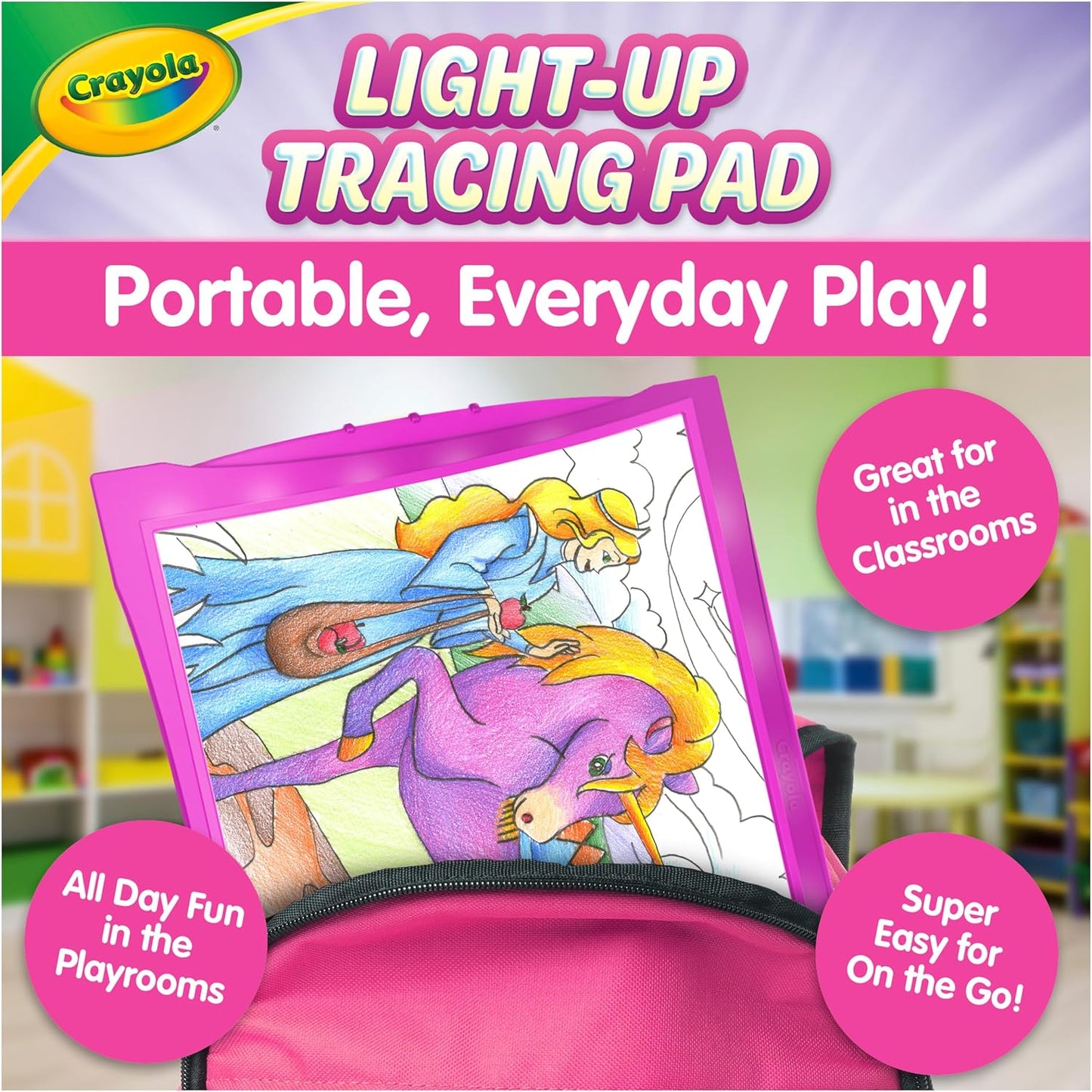 Crayola Light Up Tracing Pad Pink, Essential Easter Basket Stuffers, Best Birthday Gifts for Girls & Boys, 6, 7, 8 Year Olds, Kids Toys, Light Box Art Kit for Kids [Amazon Exclusive]