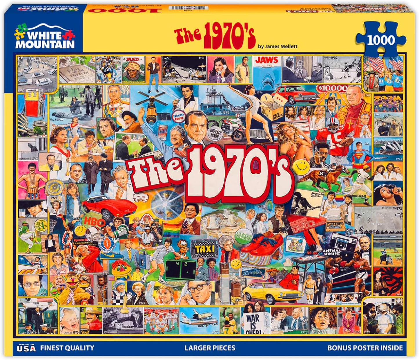 White Mountain Puzzles The Seventies - 70s Themed Jigsaw Puzzle - 1000 Pieces
