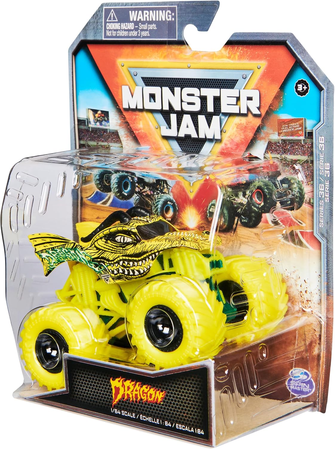 Monster Jam, Official Dragon Monster Truck, Die-Cast Vehicle, 1:64 Scale, Kids Toys for Boys Ages 3 and up