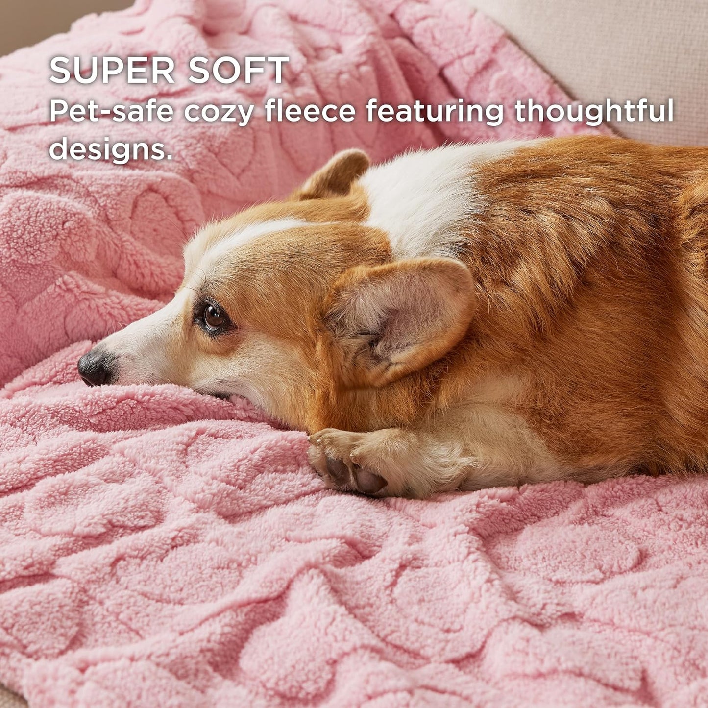 Bedsure Dog Blanket for Small Dogs Washable - Fluffy Fuzzy Puppy Cat Blanket with Premium 300GSM Coral Fleece Soft for Pet Kitten Doggy, Pink, 25x35IN
