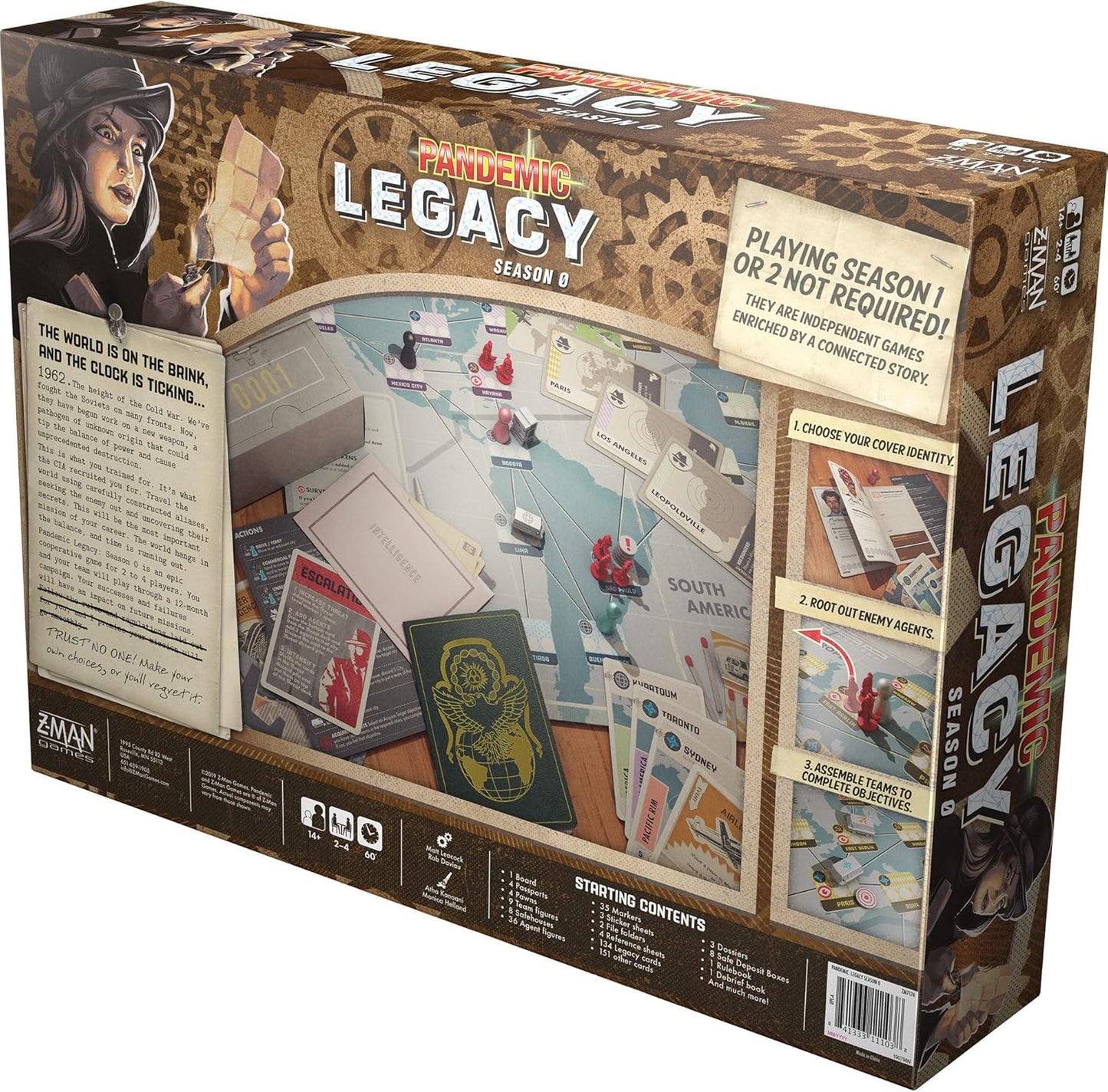 Pandemic Legacy Season 0 Board Game - Uncover Cold War Secrets and Save Humanity! Cooperative Strategy Game for Family Game Night, Ages 14+, 2-4 Players, 60 Minute Playtime, Made by Z-Man Games