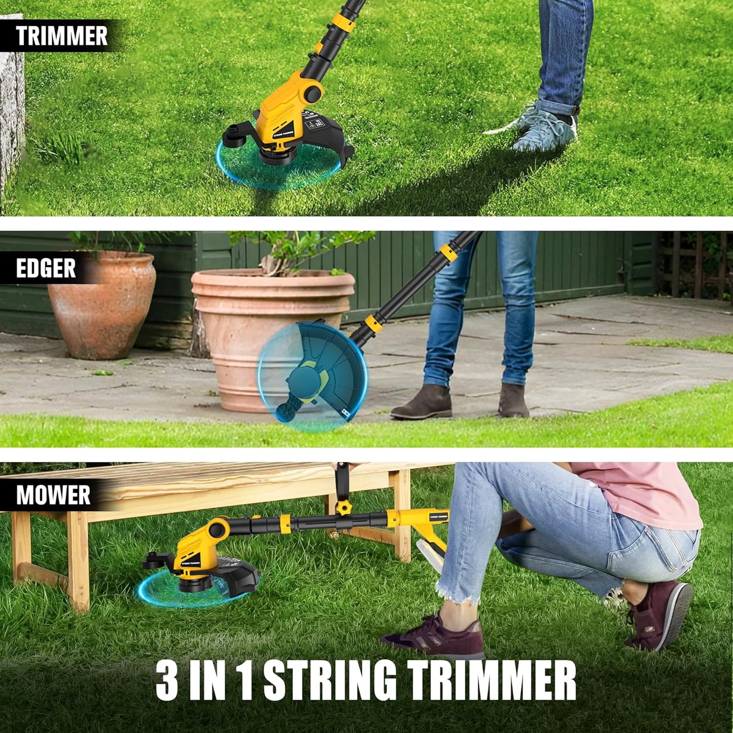 Cordless Weed Eater and Leaf Blower Combo Compatible with Dewalt 20V Max Battery(Battery Not Included), 12 Inch Weed Trimmer/String Trimmer with Auto-Feed, Lightweight 20V Leaf Blower Cordless