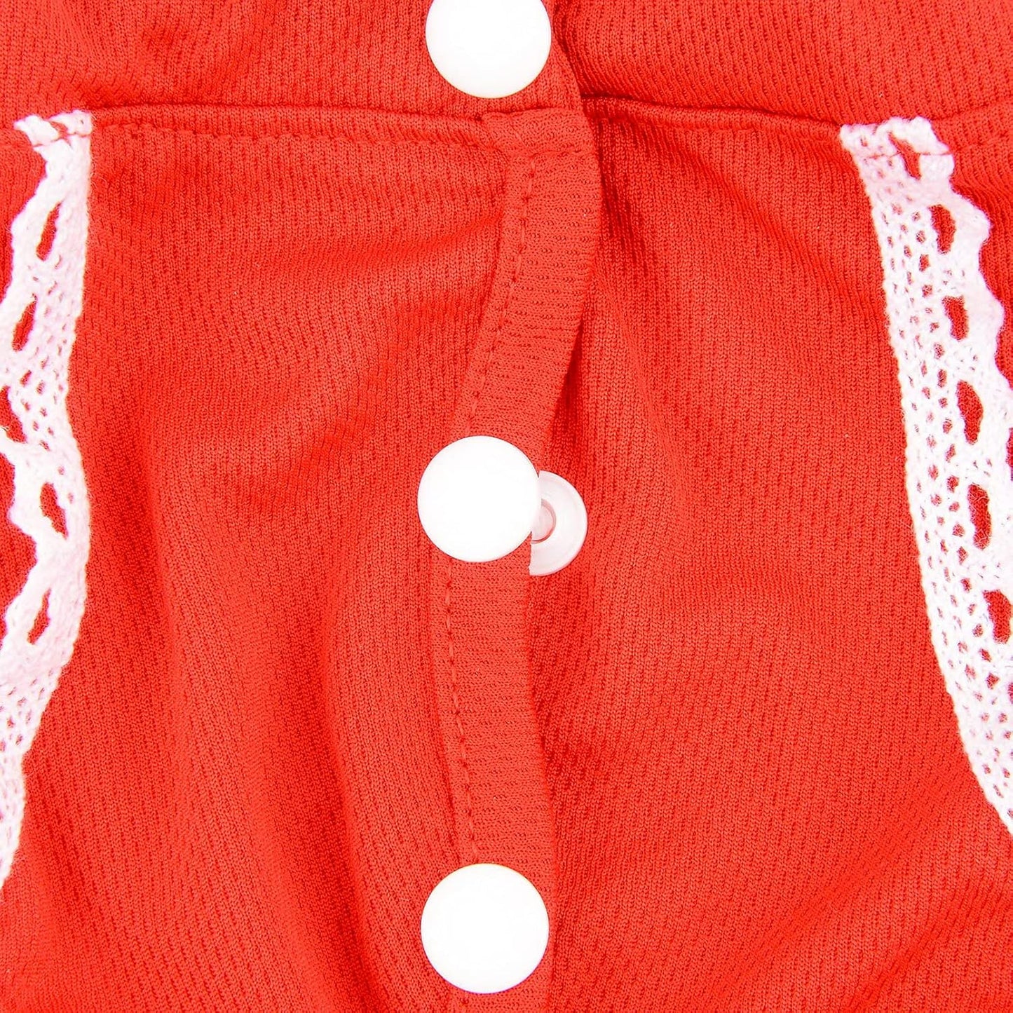 SMALLLEE_LUCKY_STORE Red Lace Girl Dog Diapers for Female with with Suspender Washable Reusable Cloth Sanitary Pants for Heat Cycle Incontinence Puppy Training